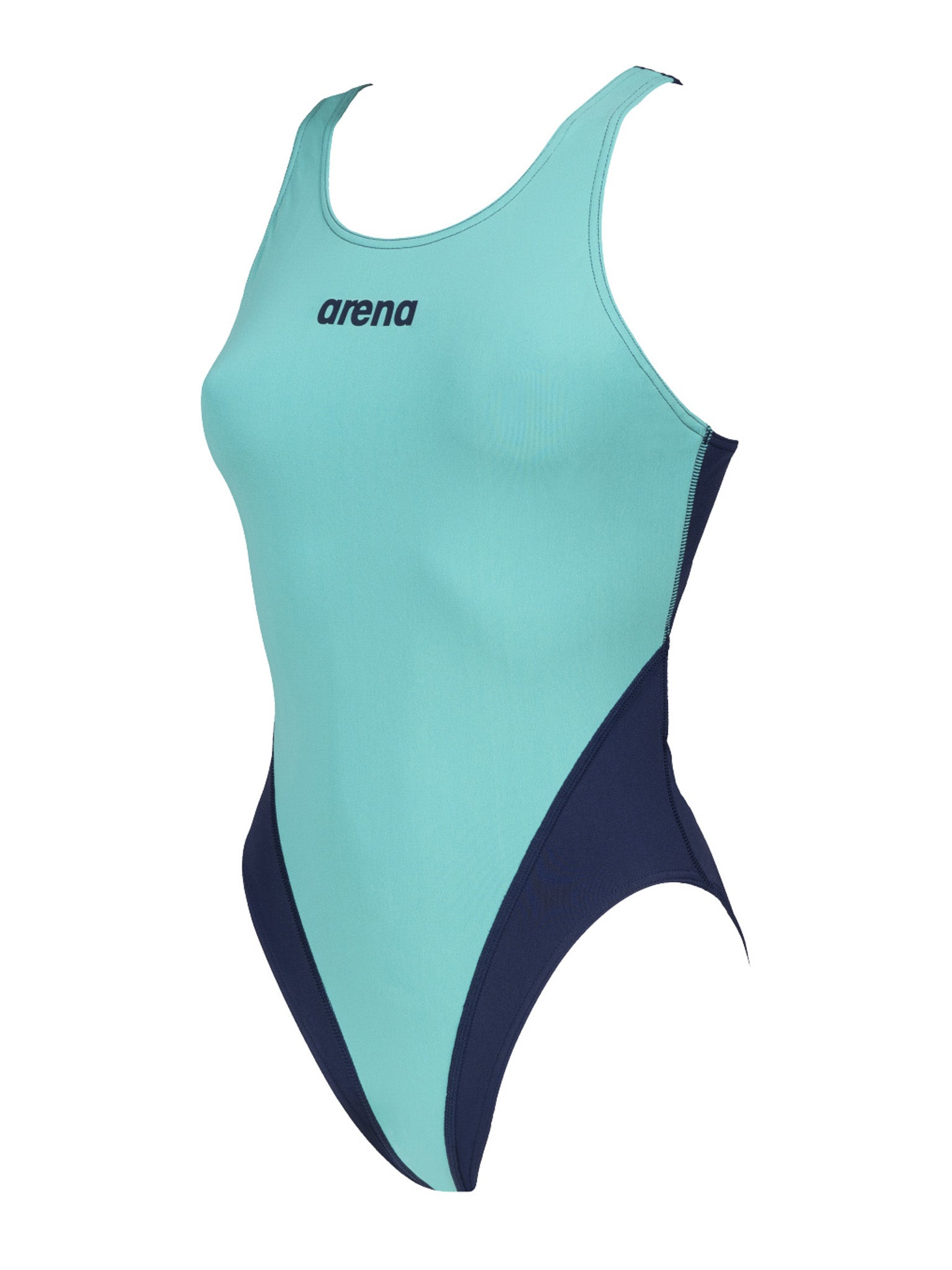 Woman's Team Swim Tech Solid One Piece Swimsuit - Blue