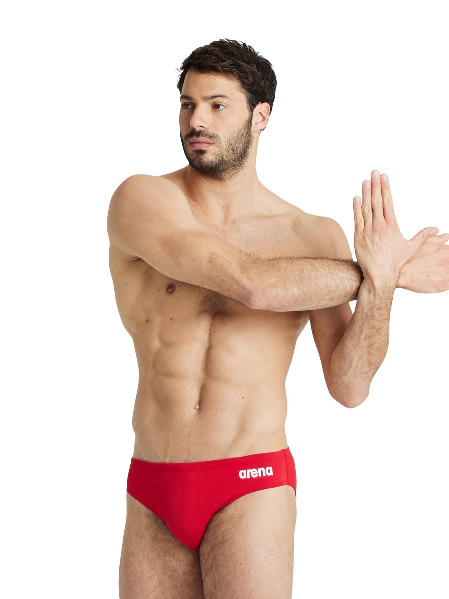 Brief de natation Team Solid pour hommes - Rouge