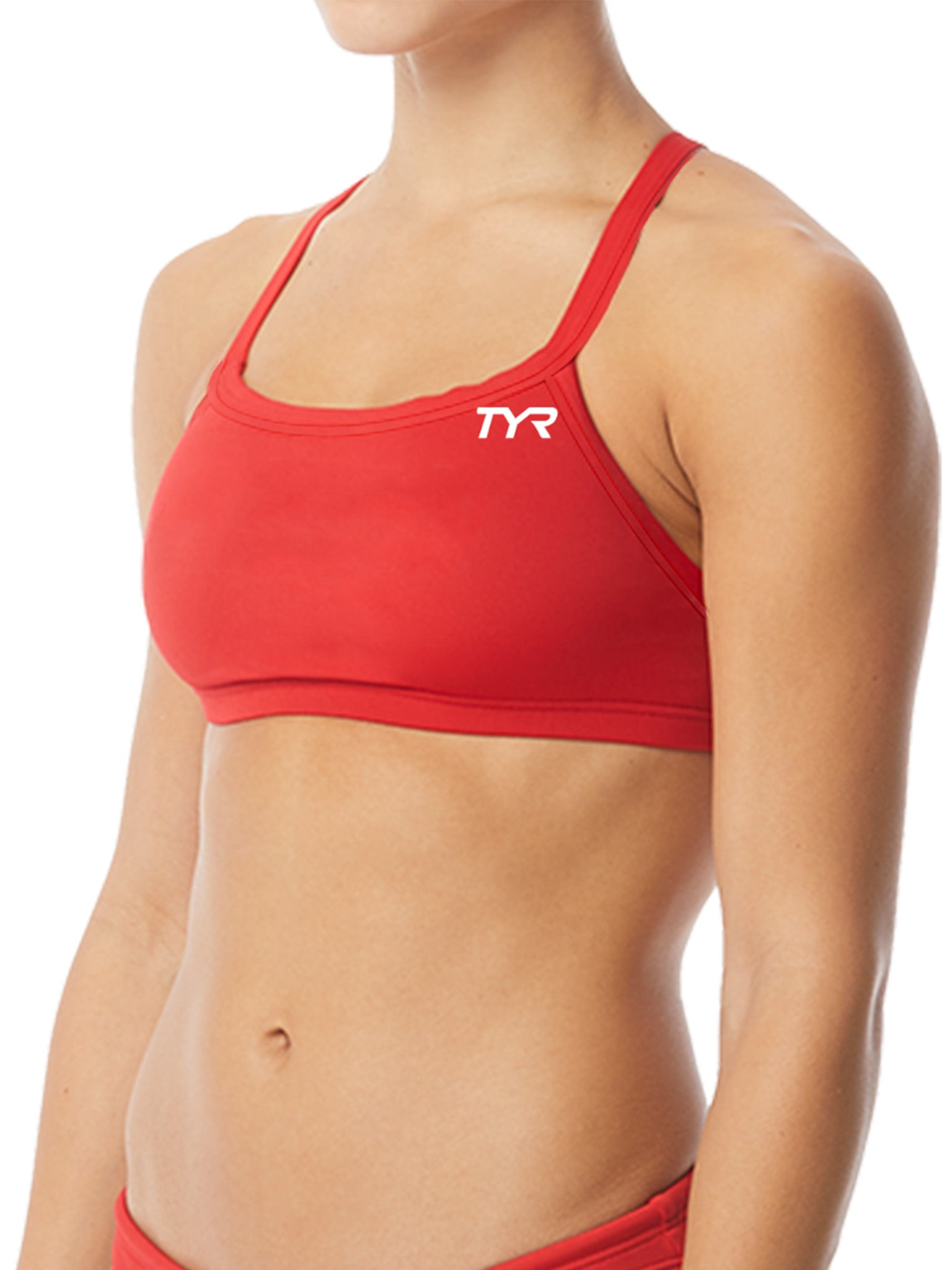 Women's Diamondfit Solid Swimsuit Top - Red
