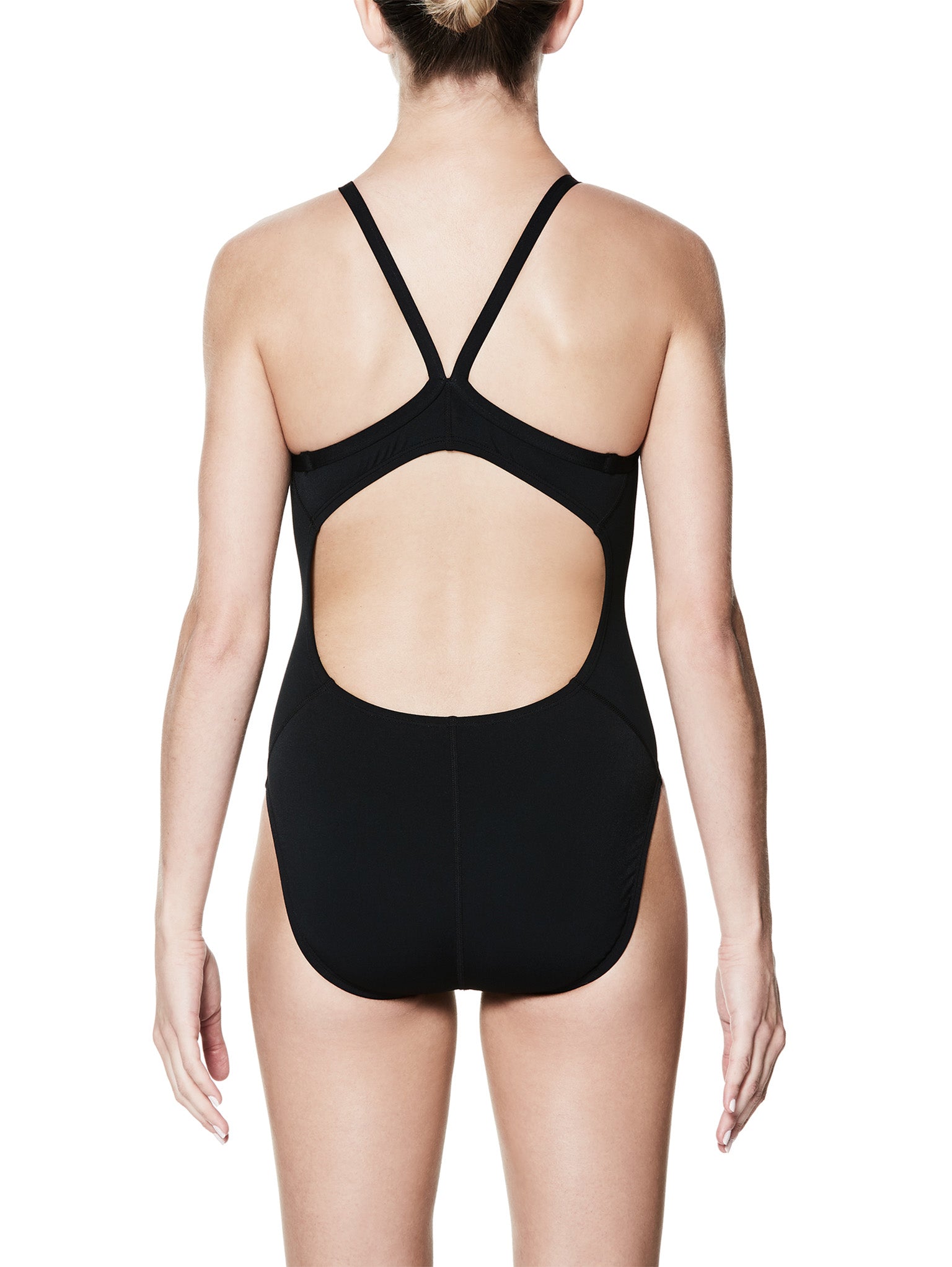 Woman's Poly Core Solid Classic Lingerie Tank One Piece Swimsuit - Black