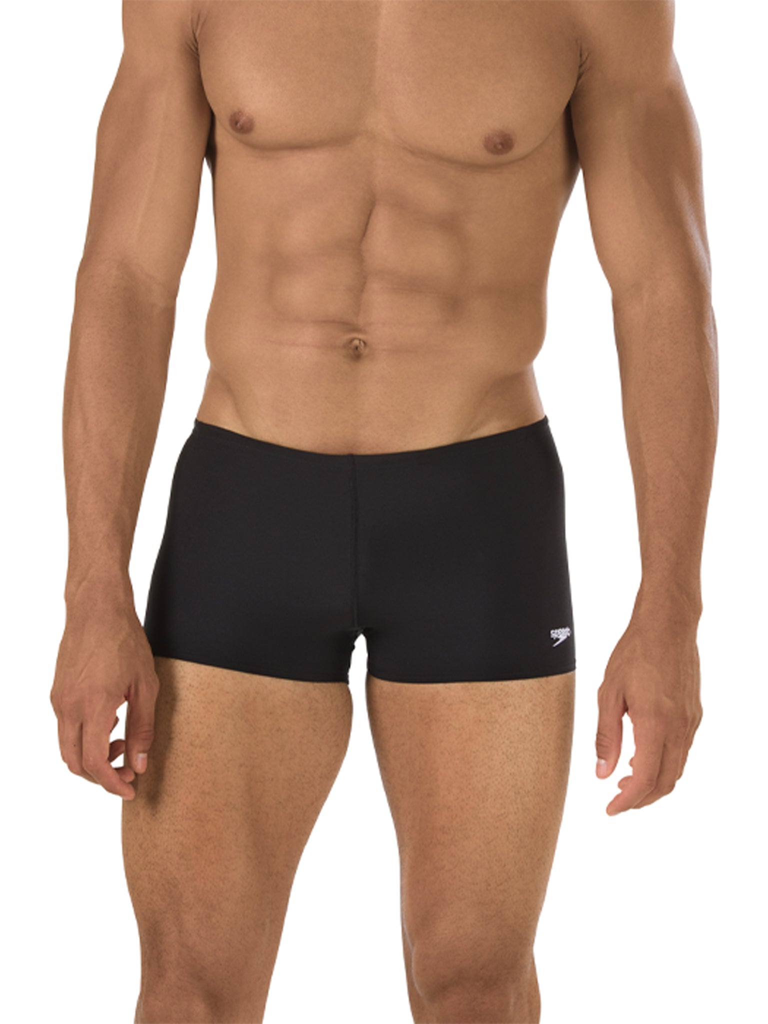 Maillot de natation coupe carrée Solid pour hommes - Noir