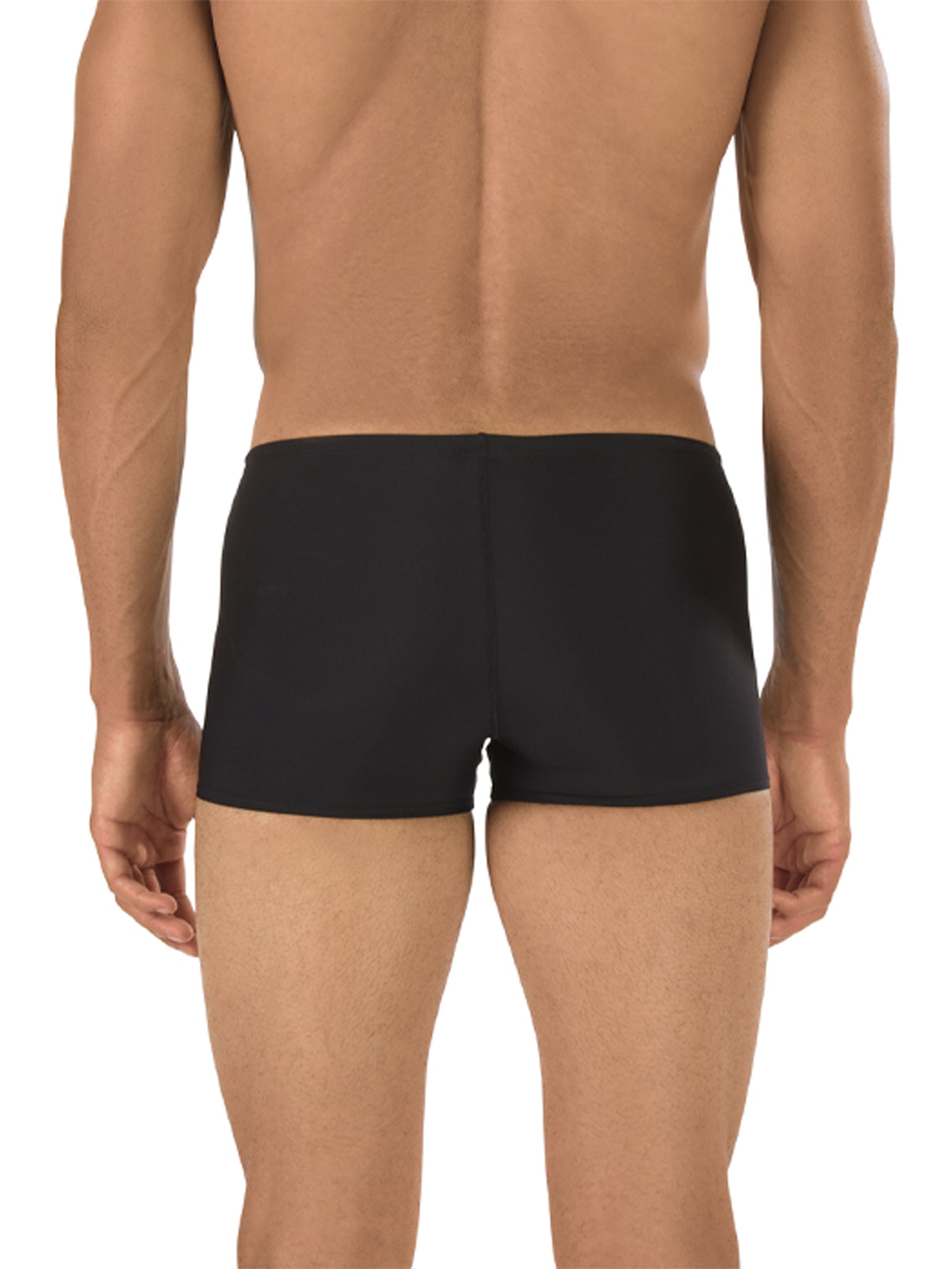 Maillot de natation coupe carrée Solid pour hommes - Noir