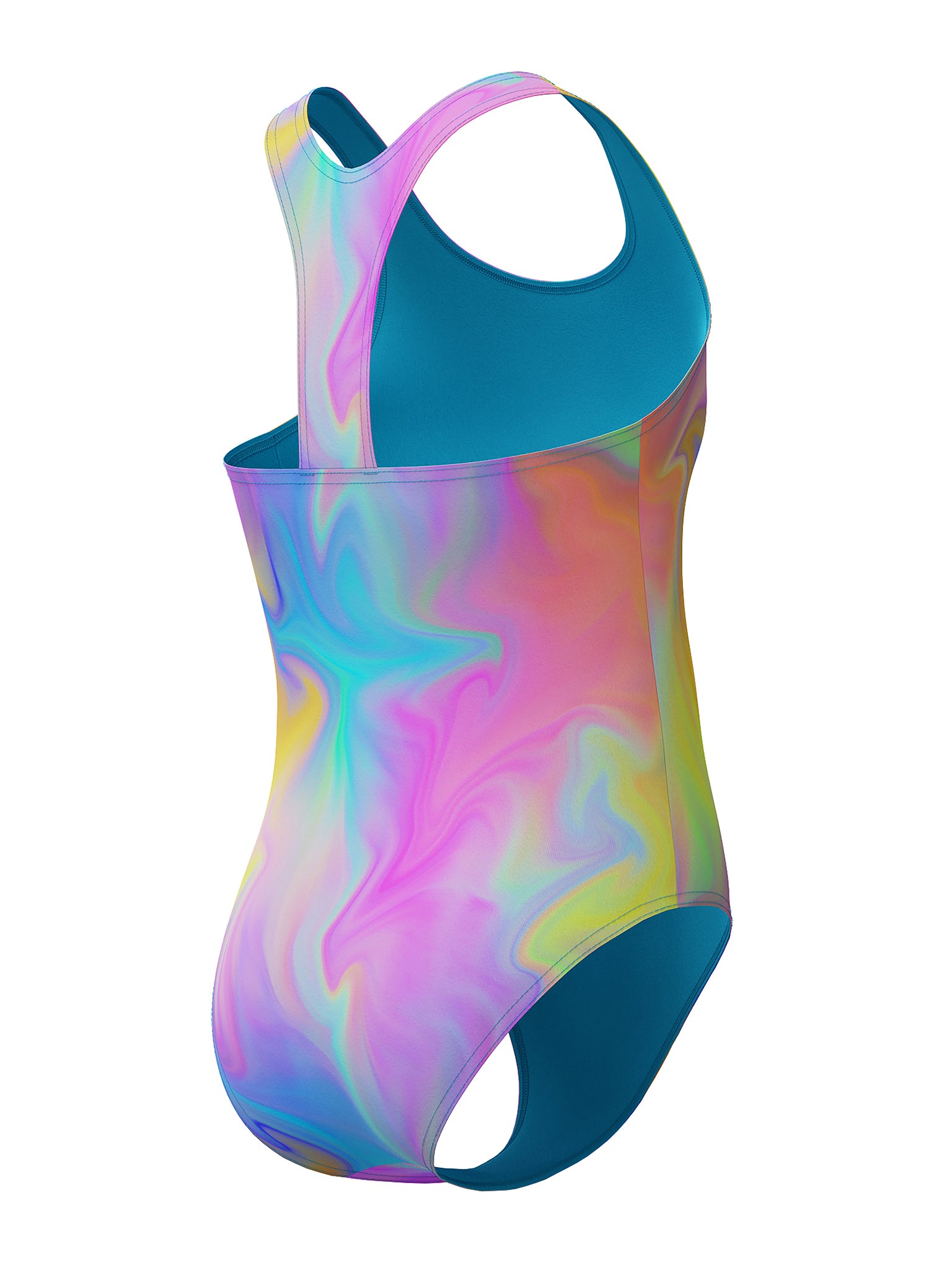 Maillot de bain une-pièce Printed Racerback pour filles - Piction Blue