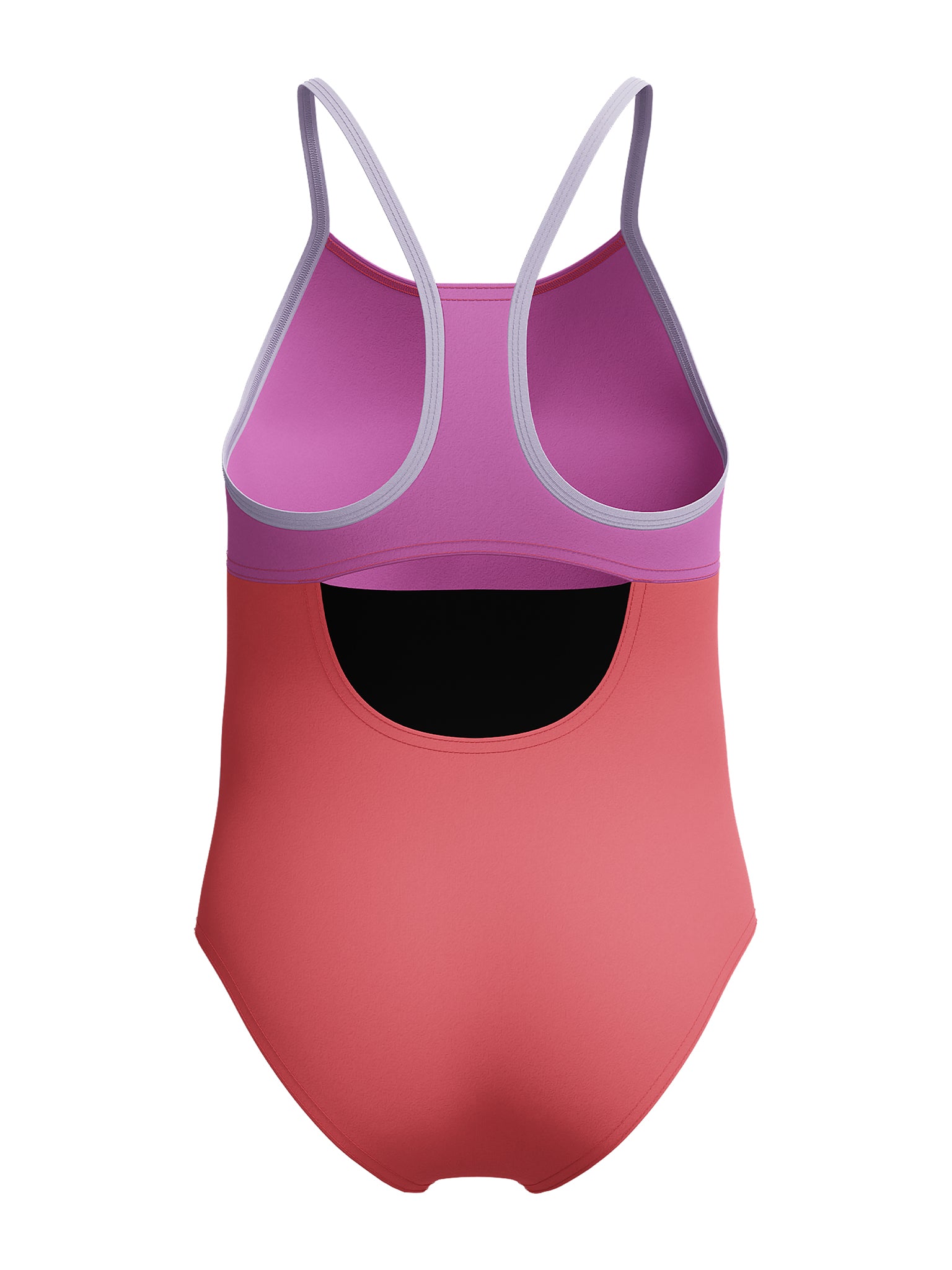 Girl's Radiating Splice One Piece Swimsuit - Coral Sands