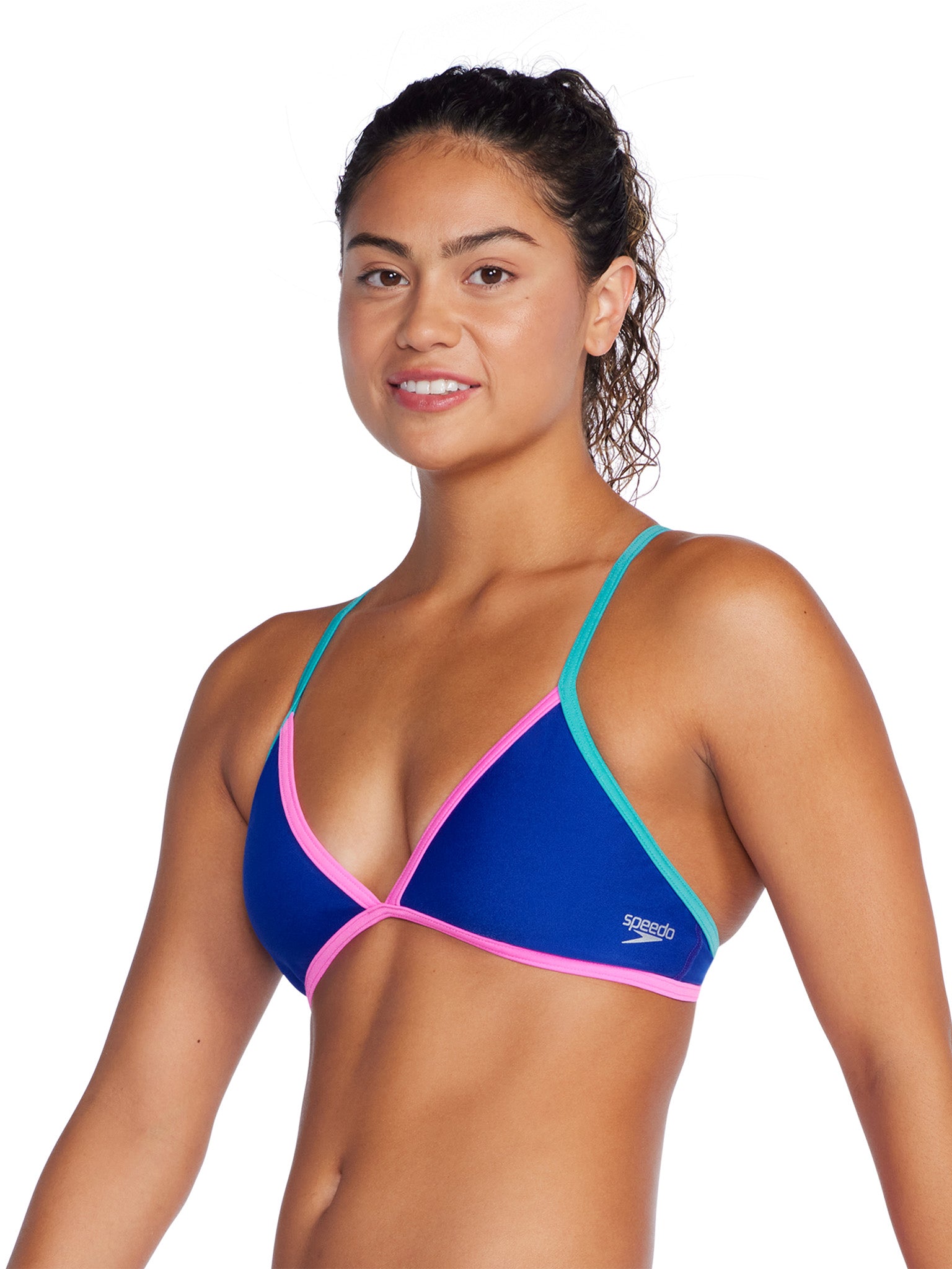 Haut de maillot Crossback Triangle Solid pour femmes - True Cobalt