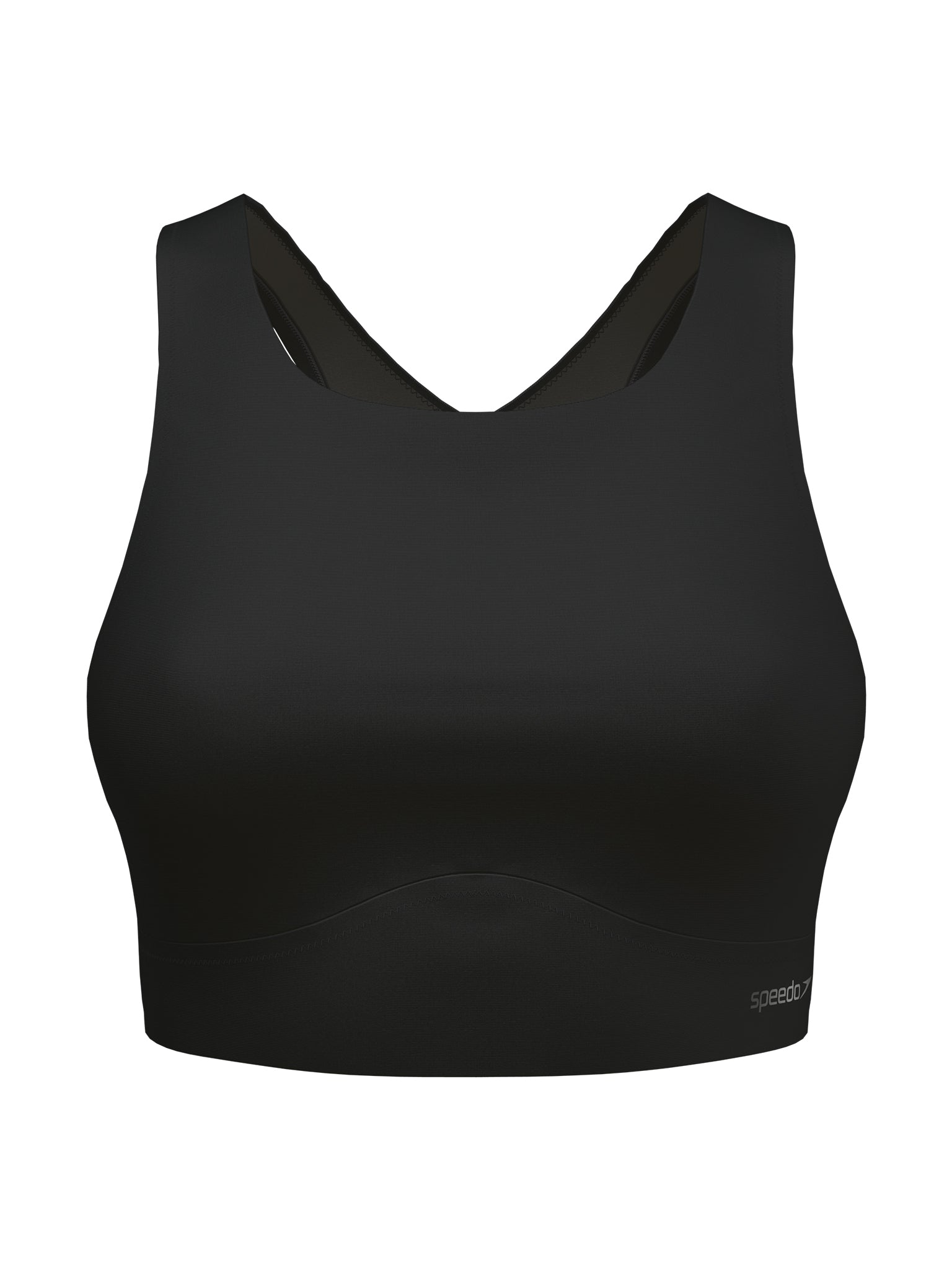 Haut de maillot Solid Highneck Mesh pour femmes - Anthracite