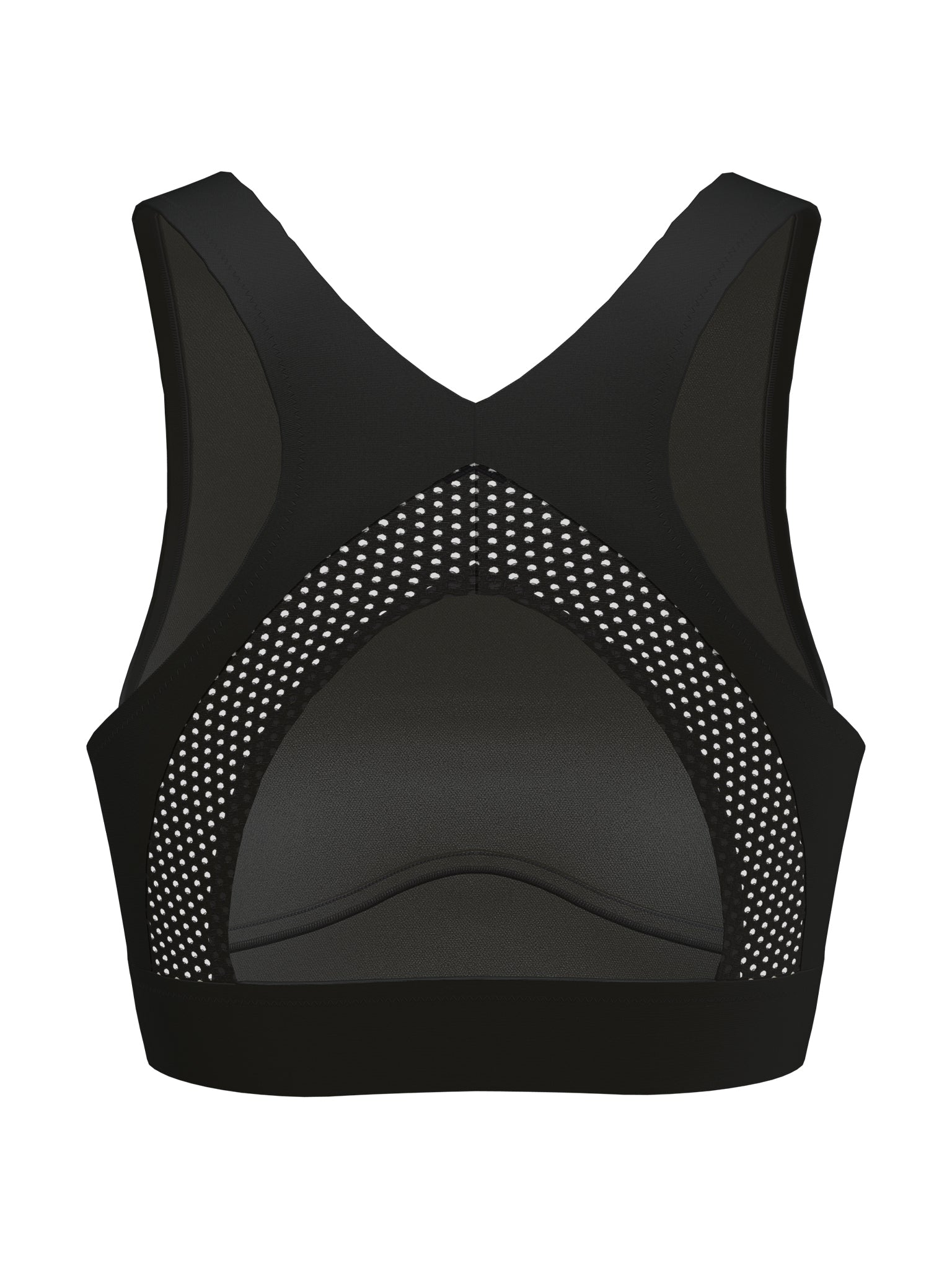 Haut de maillot Solid Highneck Mesh pour femmes - Anthracite