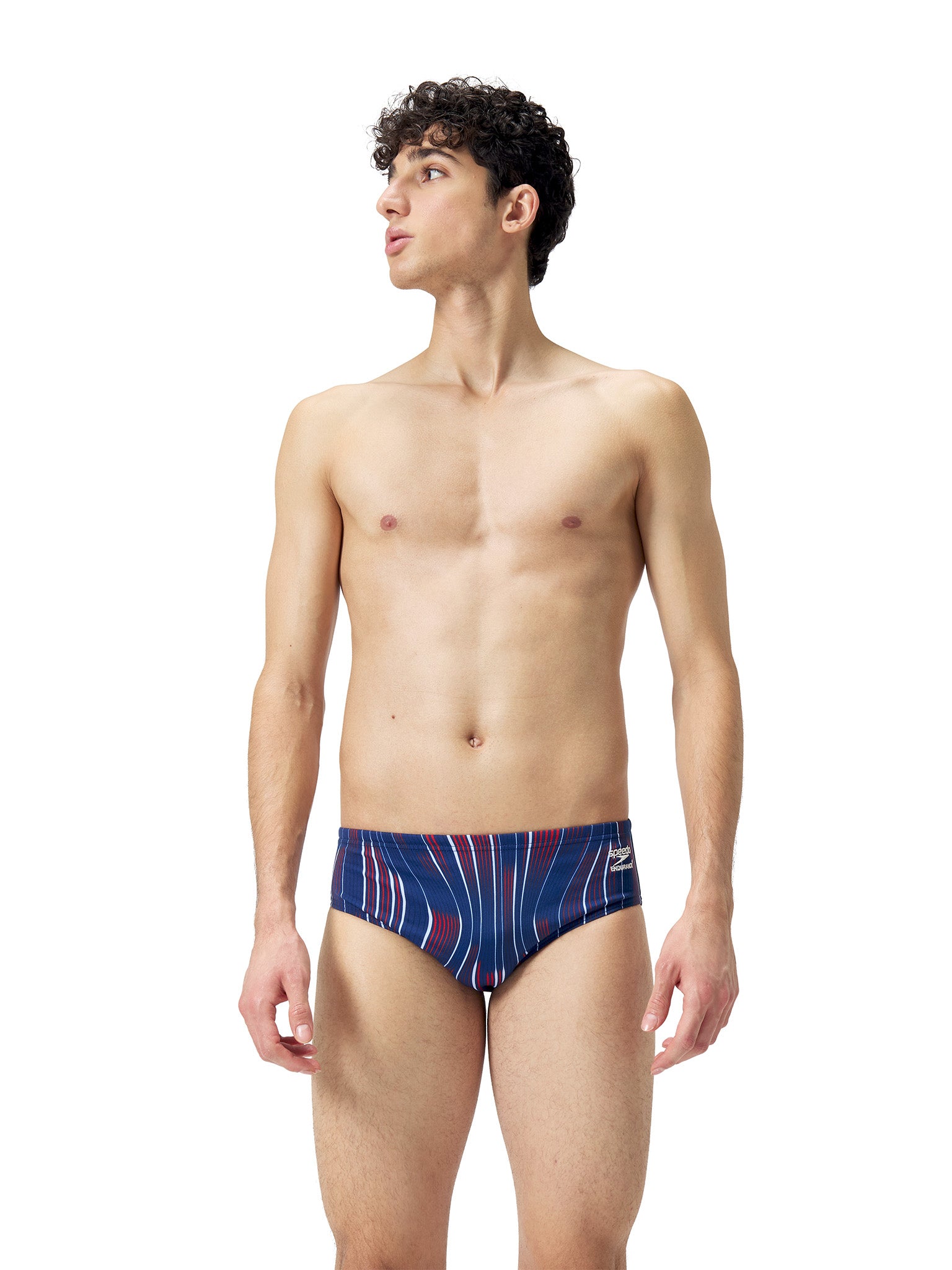 Brief de natation Space Train pour hommes - Marine/Rouge