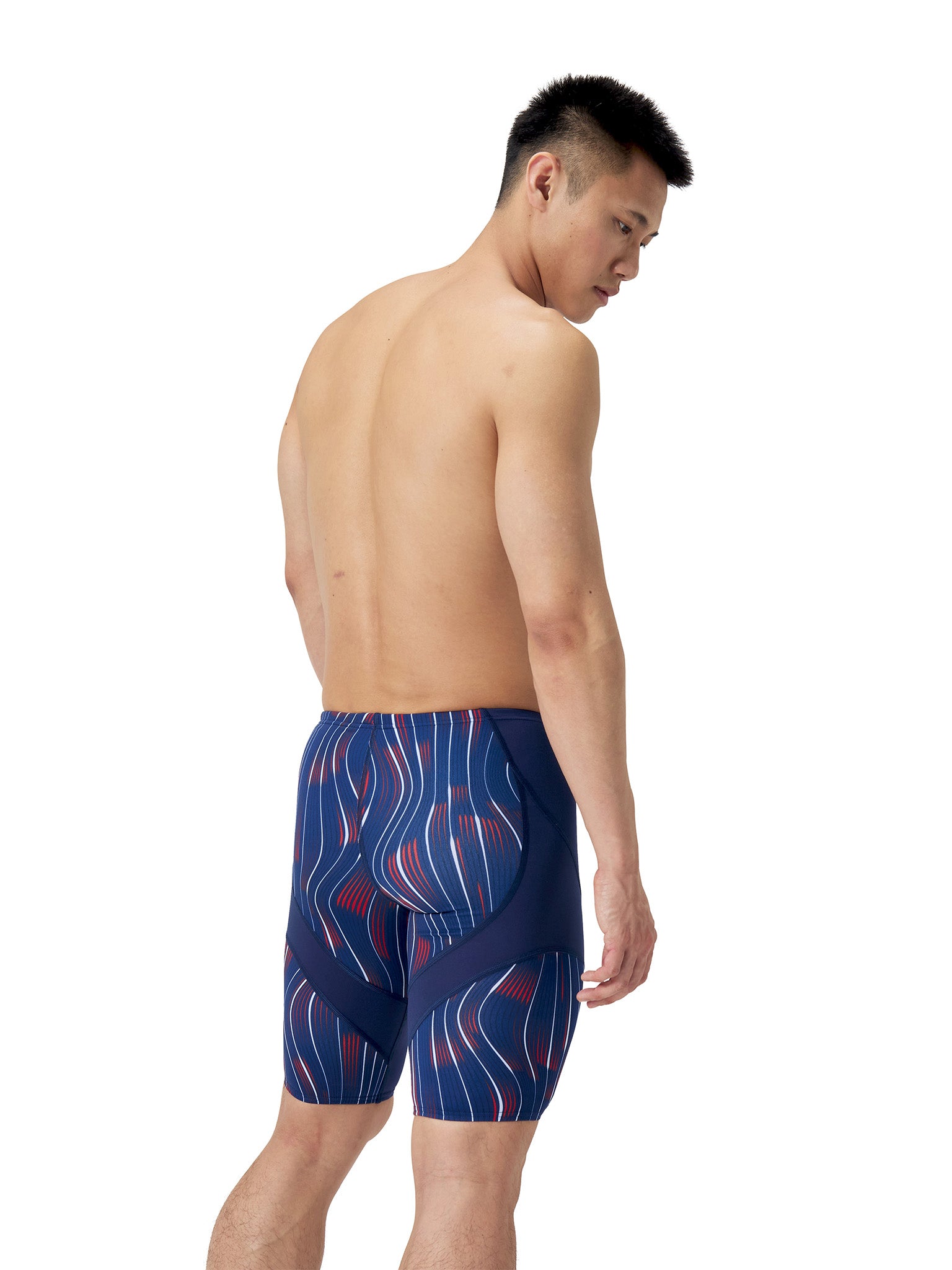 Men’s Space Train Jammer Swimsuit - Navy Red