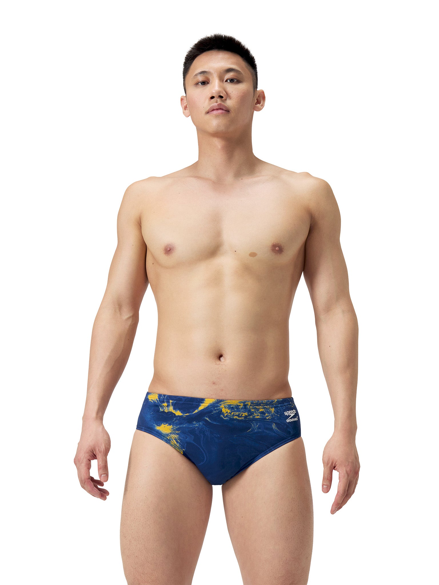 Brief de natation Lunar Storm pour hommes - Marine/Or