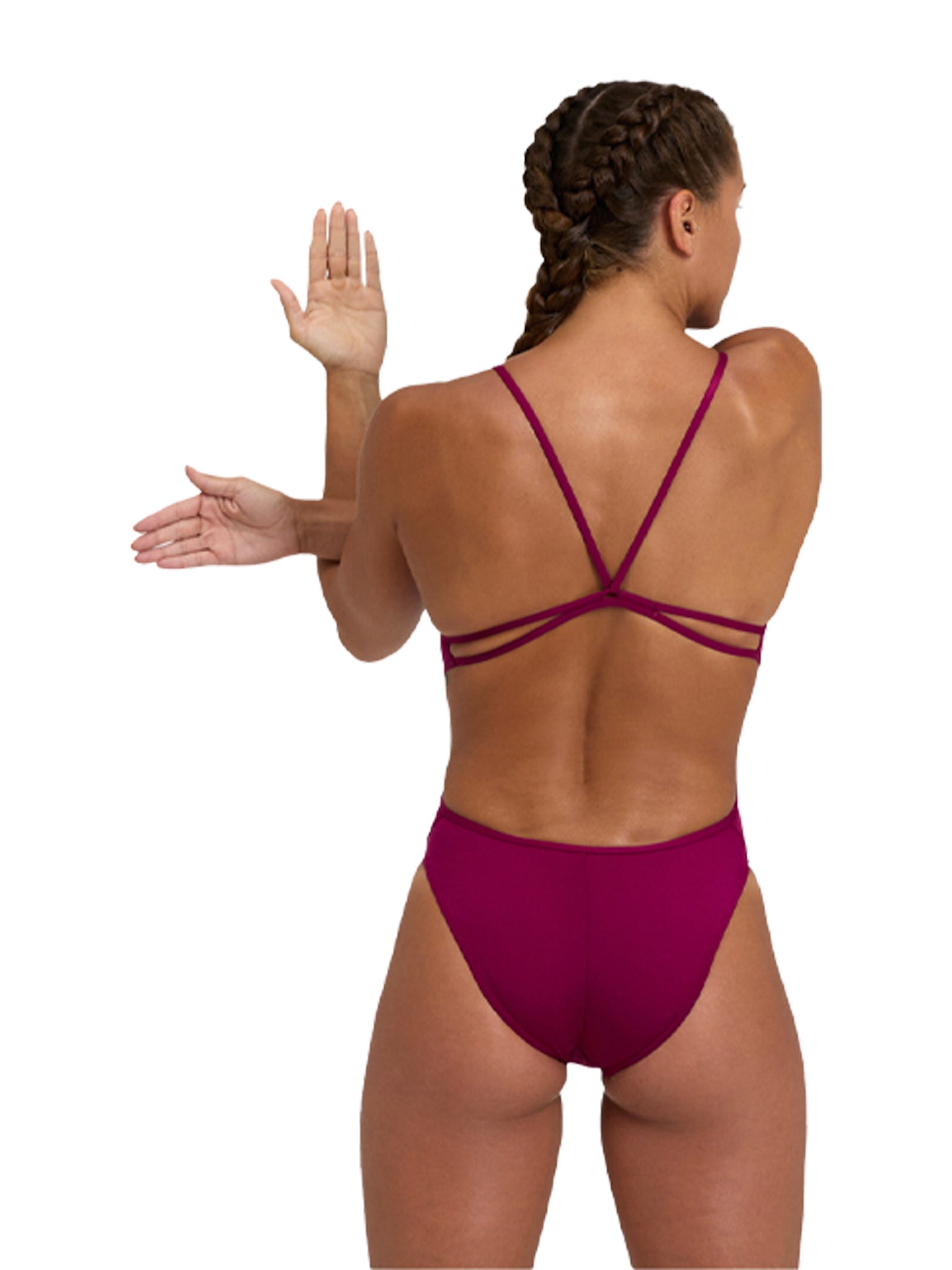 Women&#39;s Swimsuit - Lace Back Solid