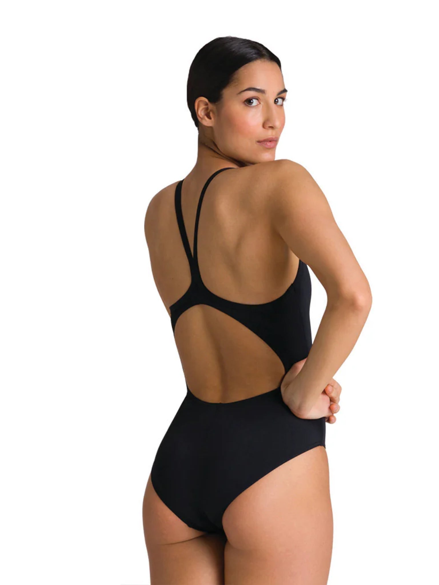 Women's Team Light Drop Solid One Piece Swimsuit - Black