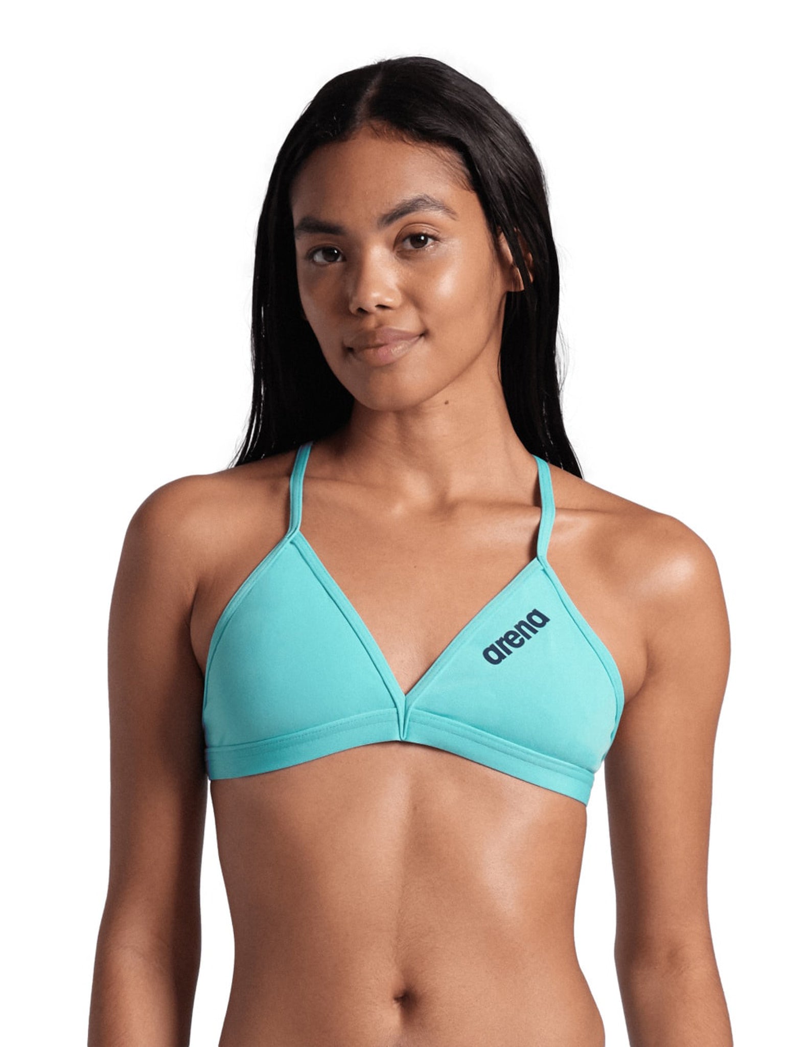 Women&#39;s Performance Solid Team Tie Back Swimsuit Top - Water