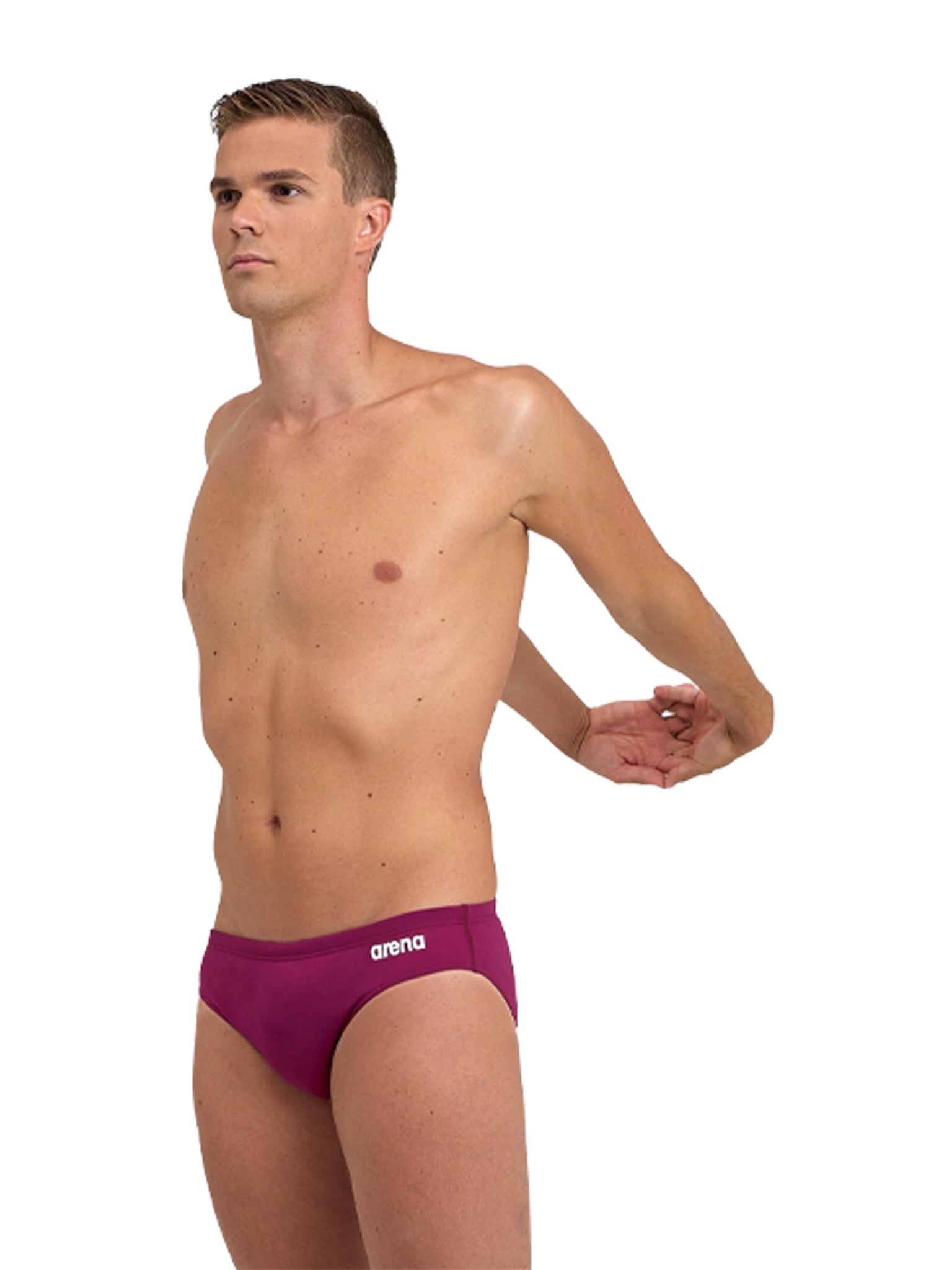 Brief de natation Team Solid pour hommes - Fandango rouge
