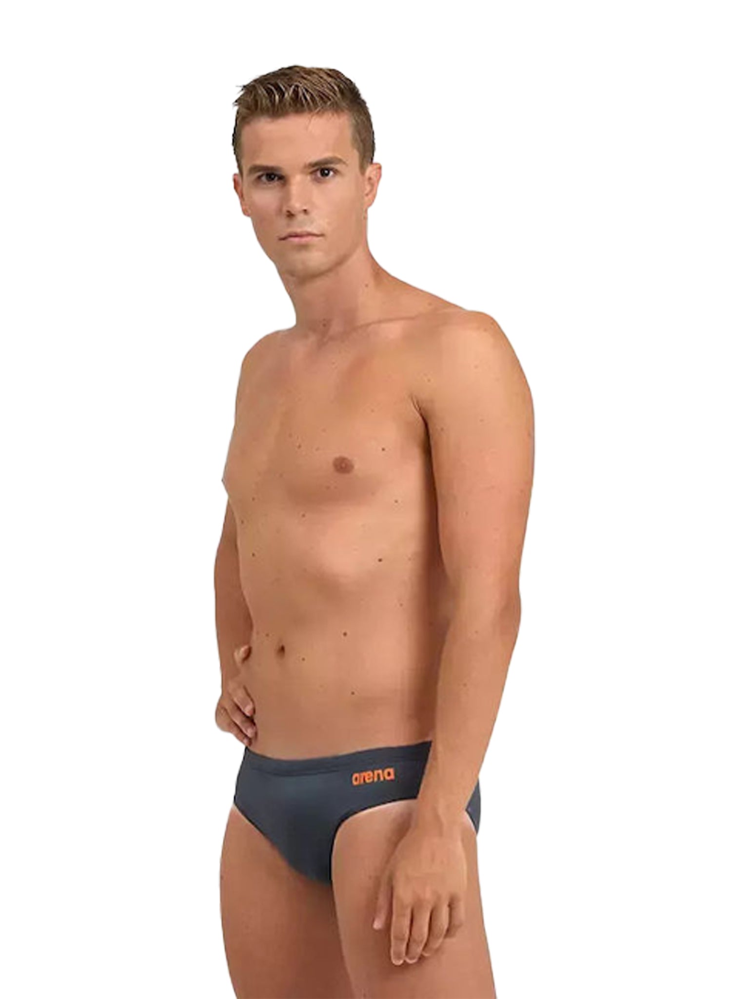 Men's Team Solid Brief Swimsuit - Asphalte