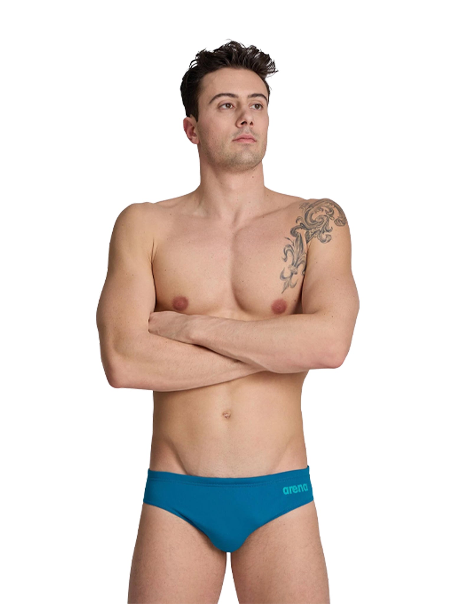 Brief de natation Team Solid pour hommes - Bleu cosmos
