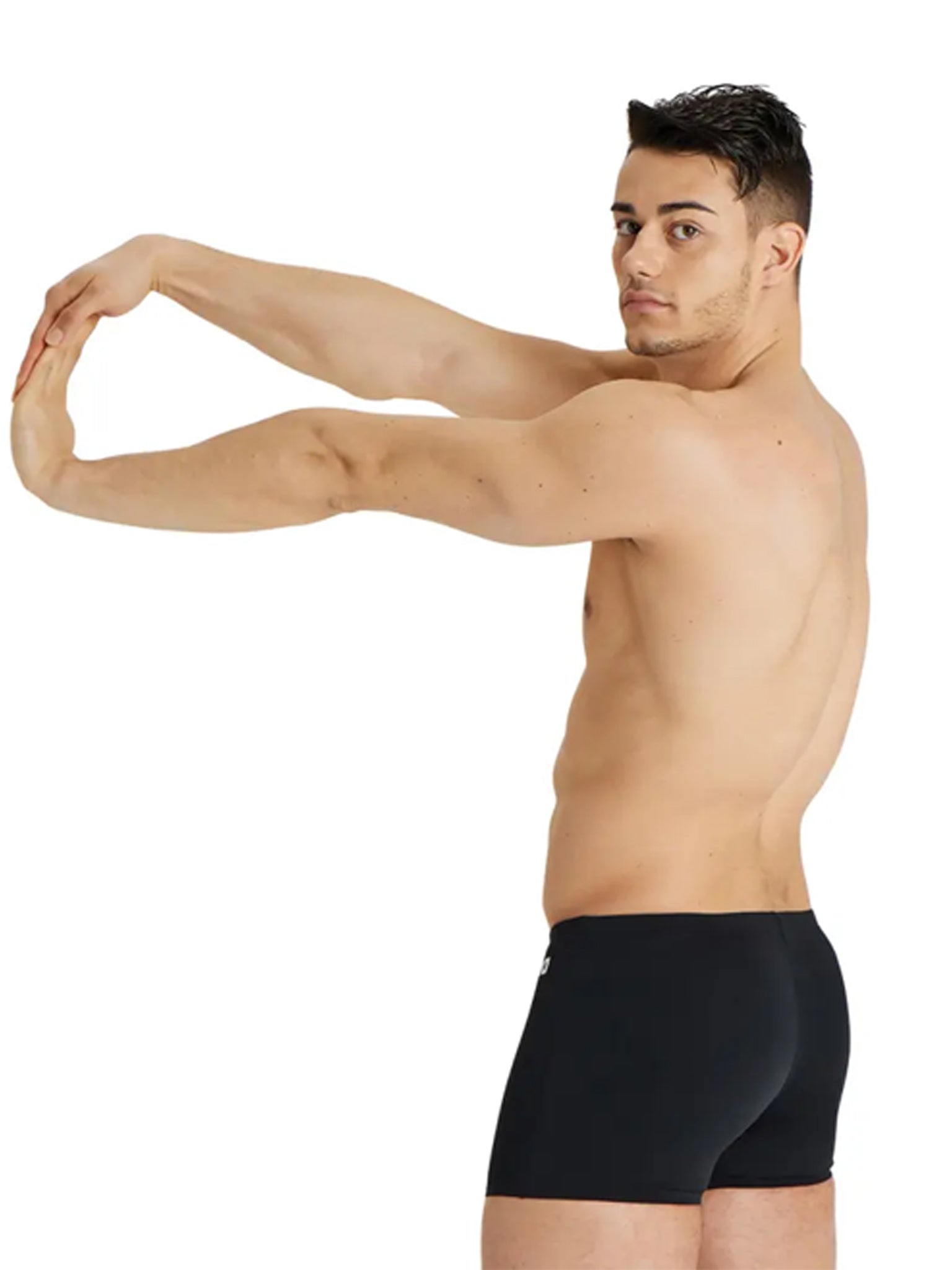 Maillot de natation coupe carrée Team Solid pour hommes - Noir