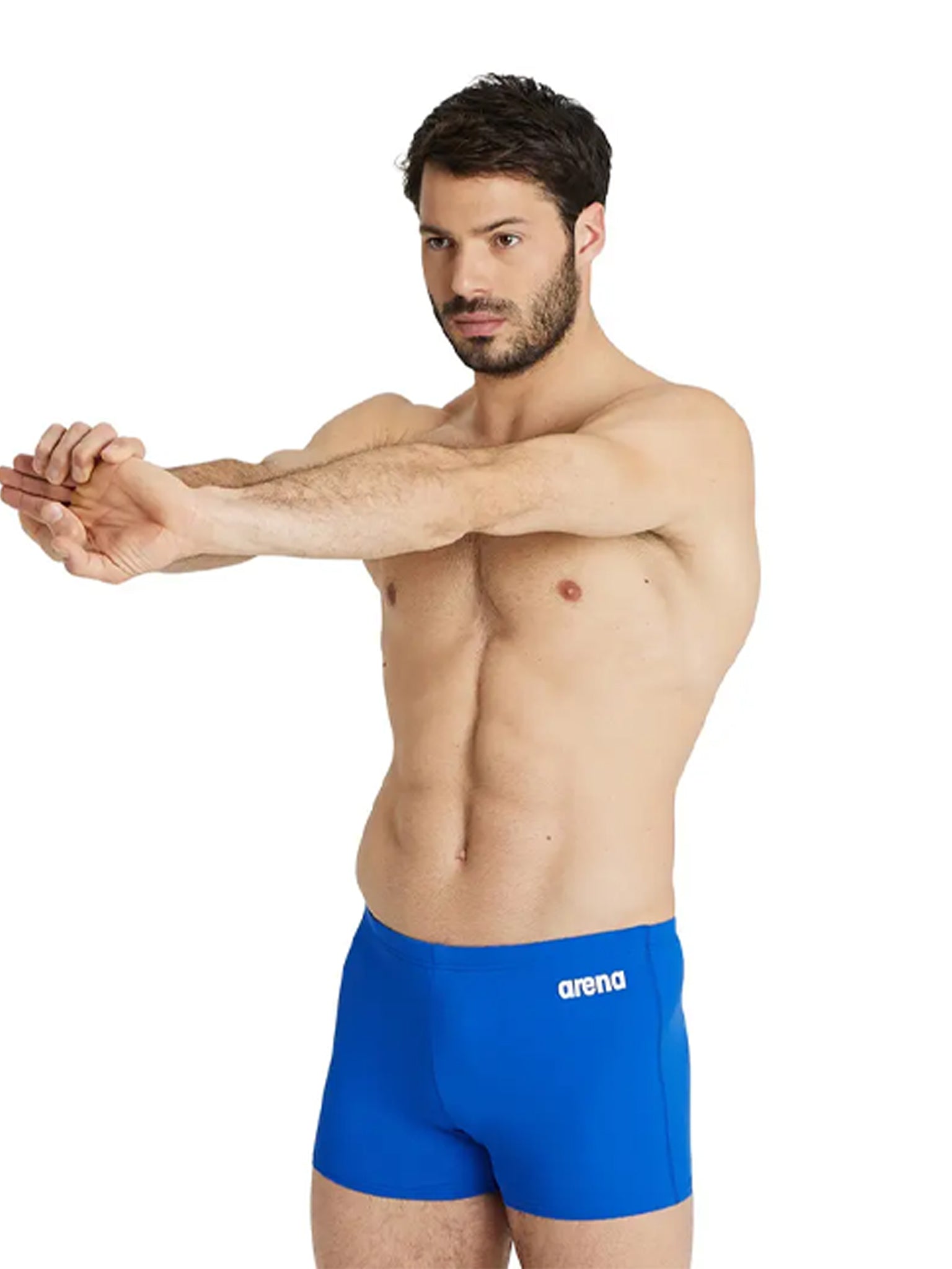 Maillot de natation coupe carrée Team Solid pour hommes - Bleu