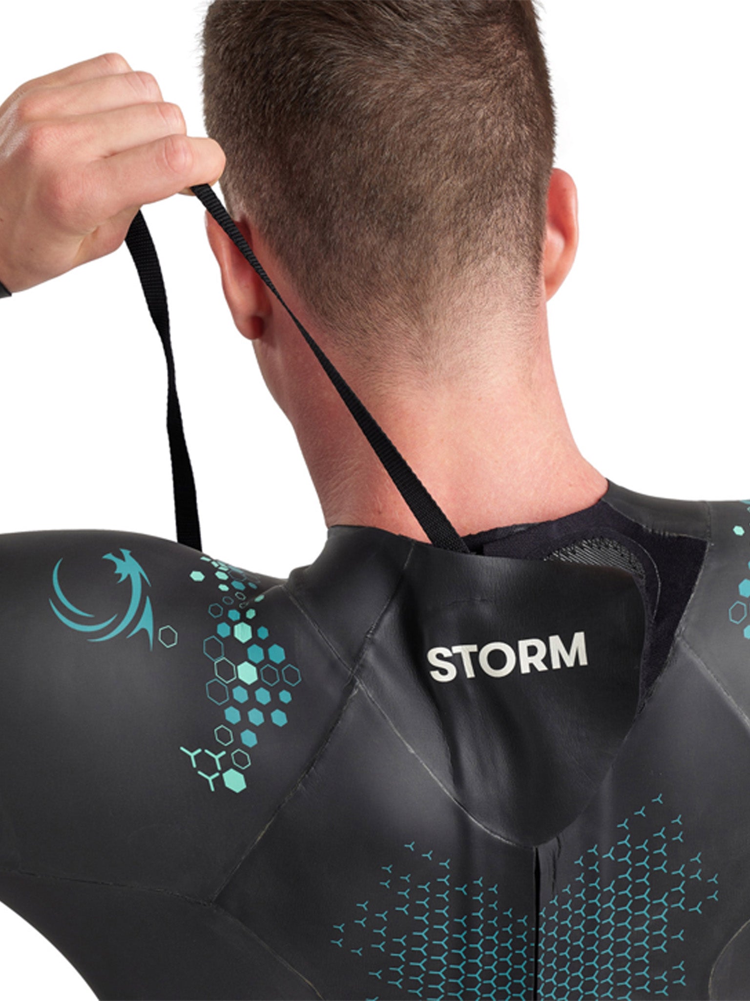 Combinaison d'eau libre Storm pour hommes - Corail/Bleu/Noir