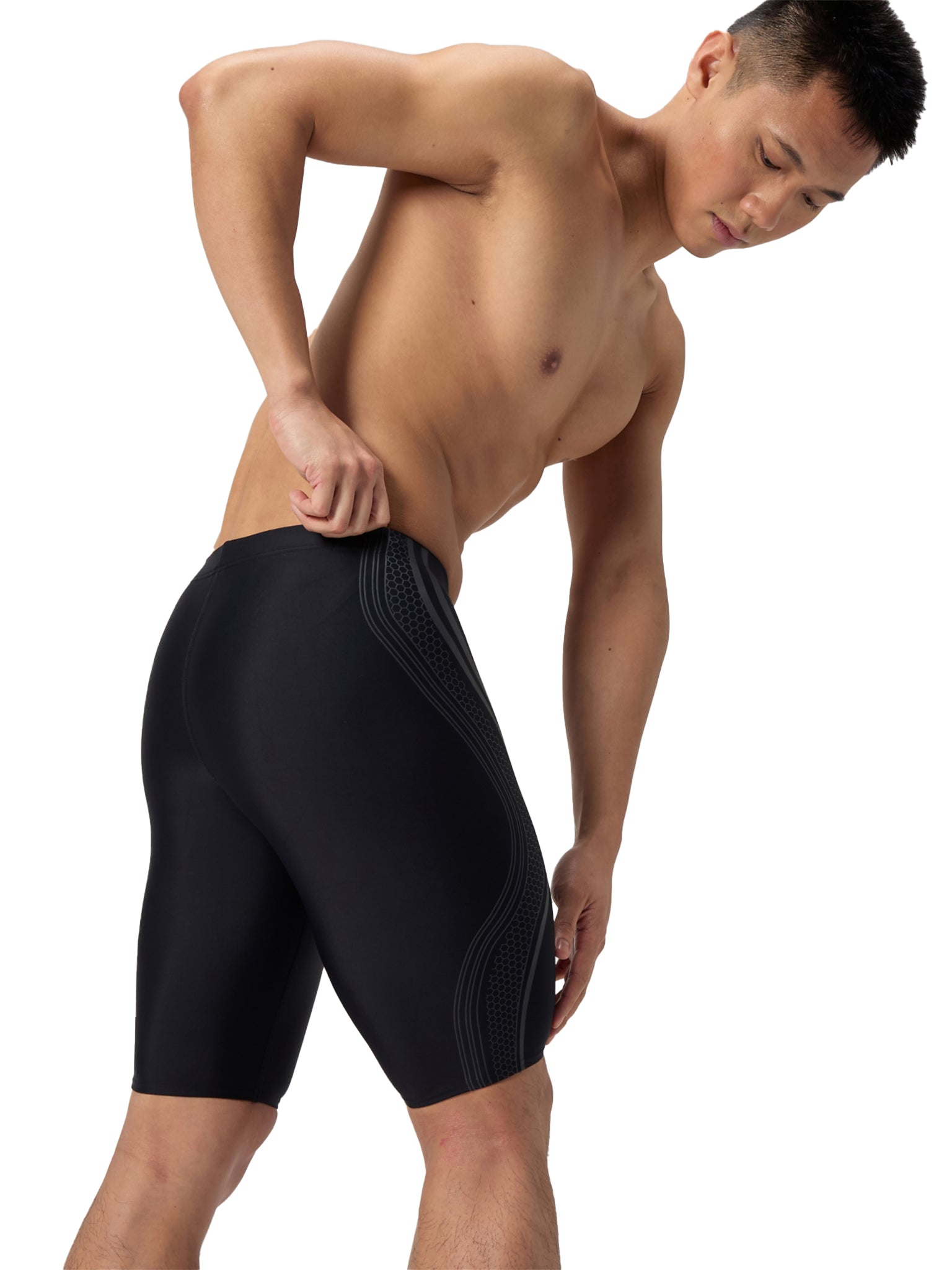 Men's Printed Brief Swimsuit - Black