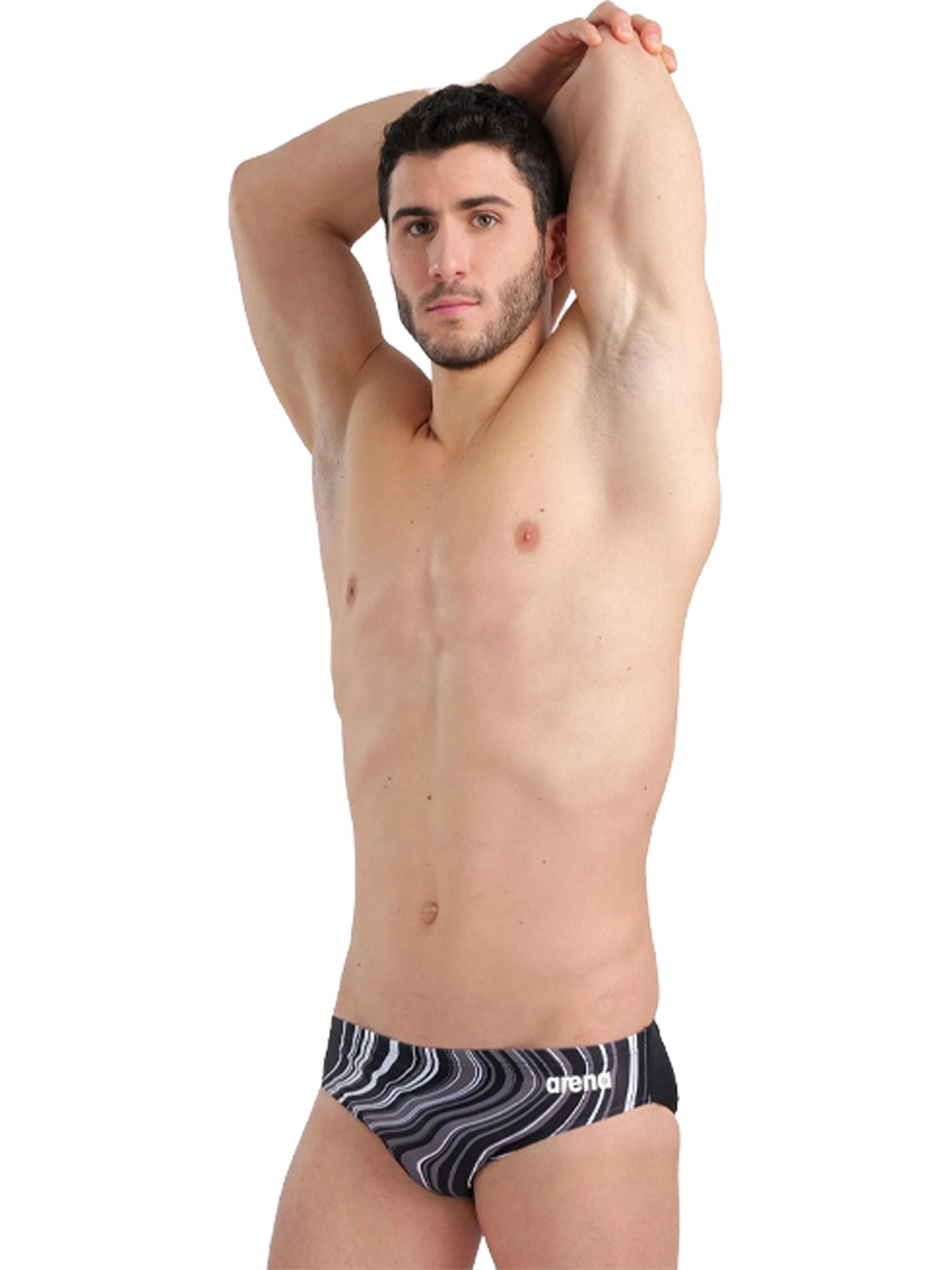 Brief de natation Marbled pour hommes - Gris