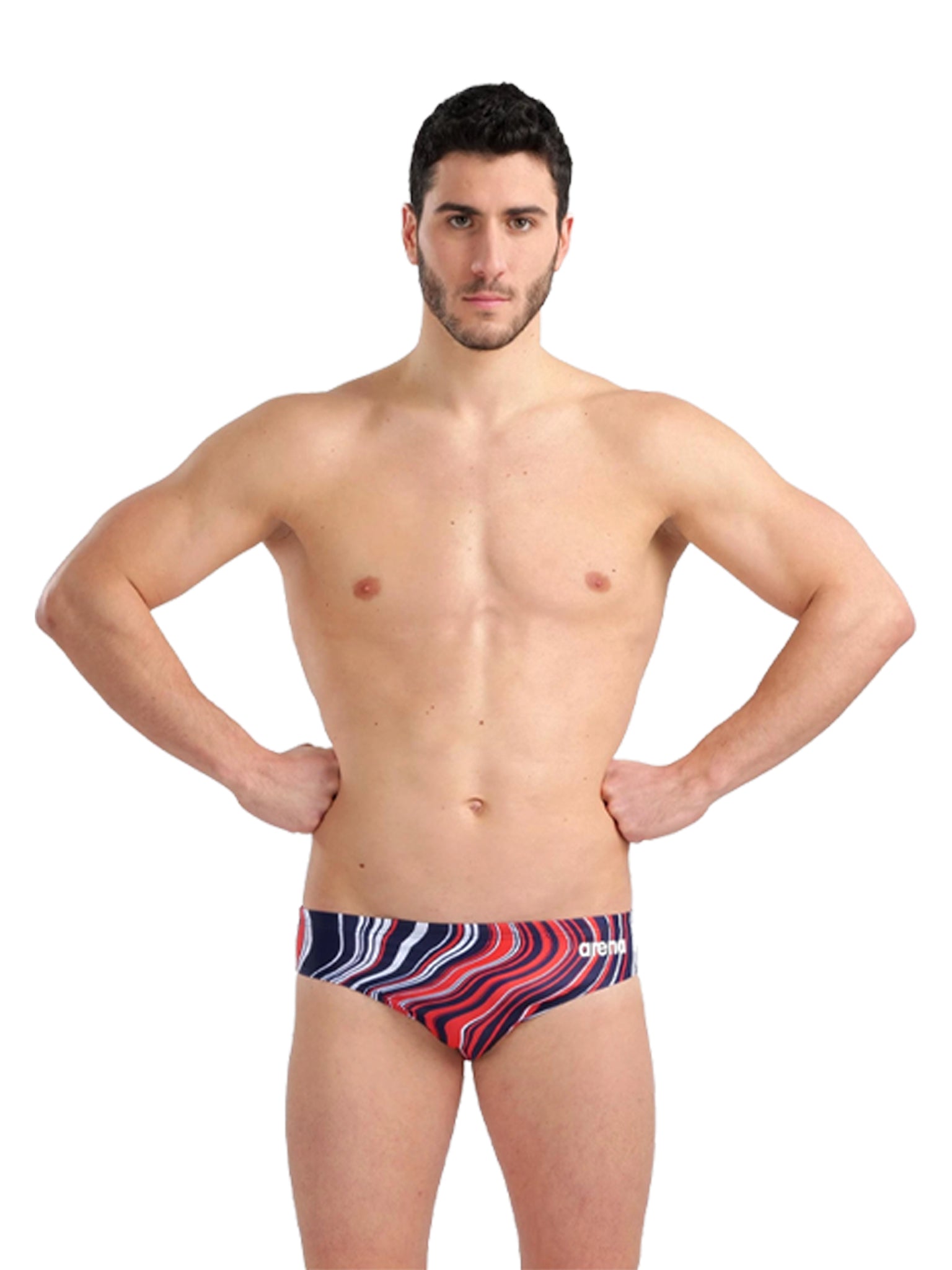 Brief de natation Marbled pour hommes - Rouge