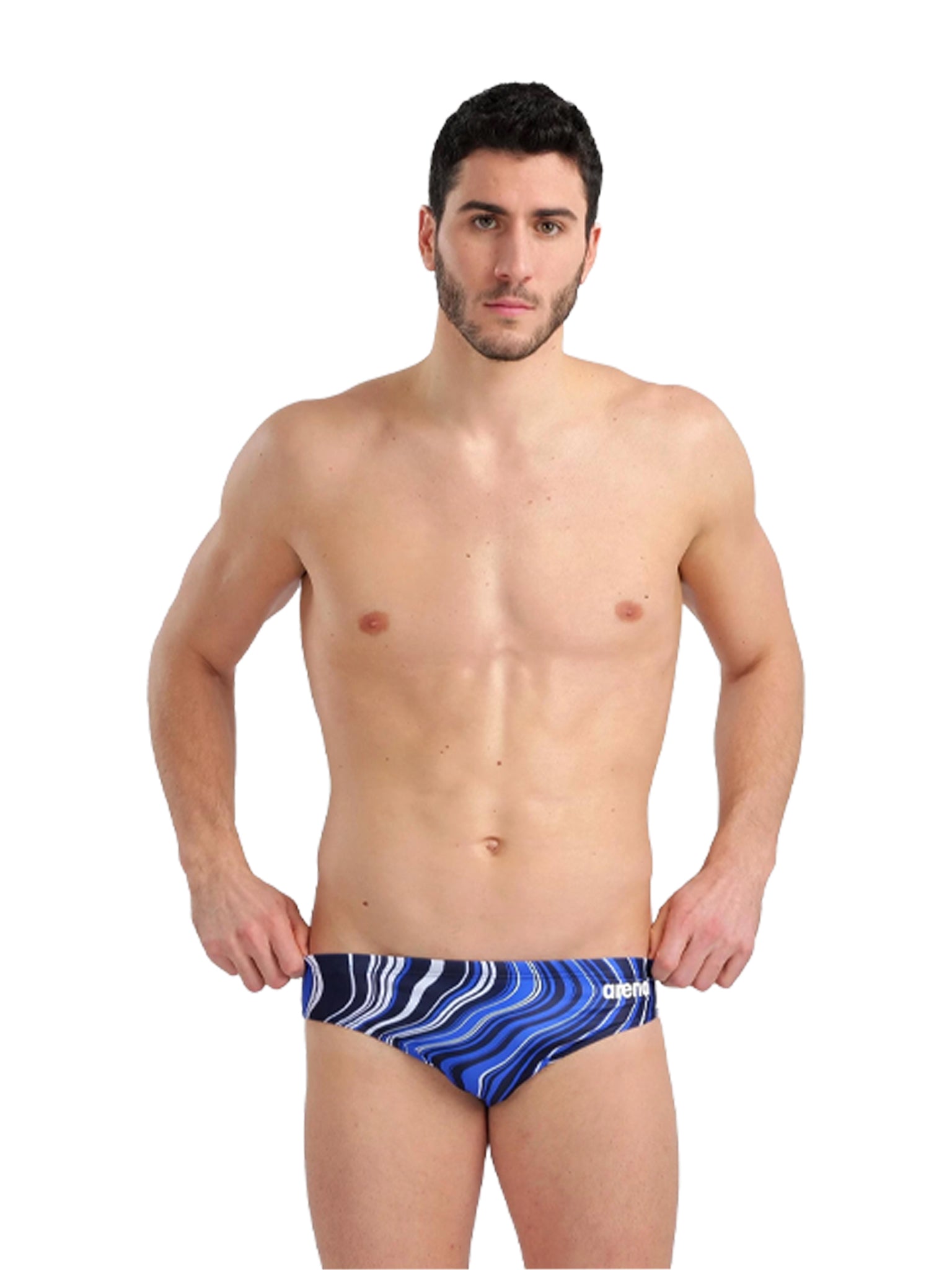 Brief de natation Marbled pour hommes - Marine