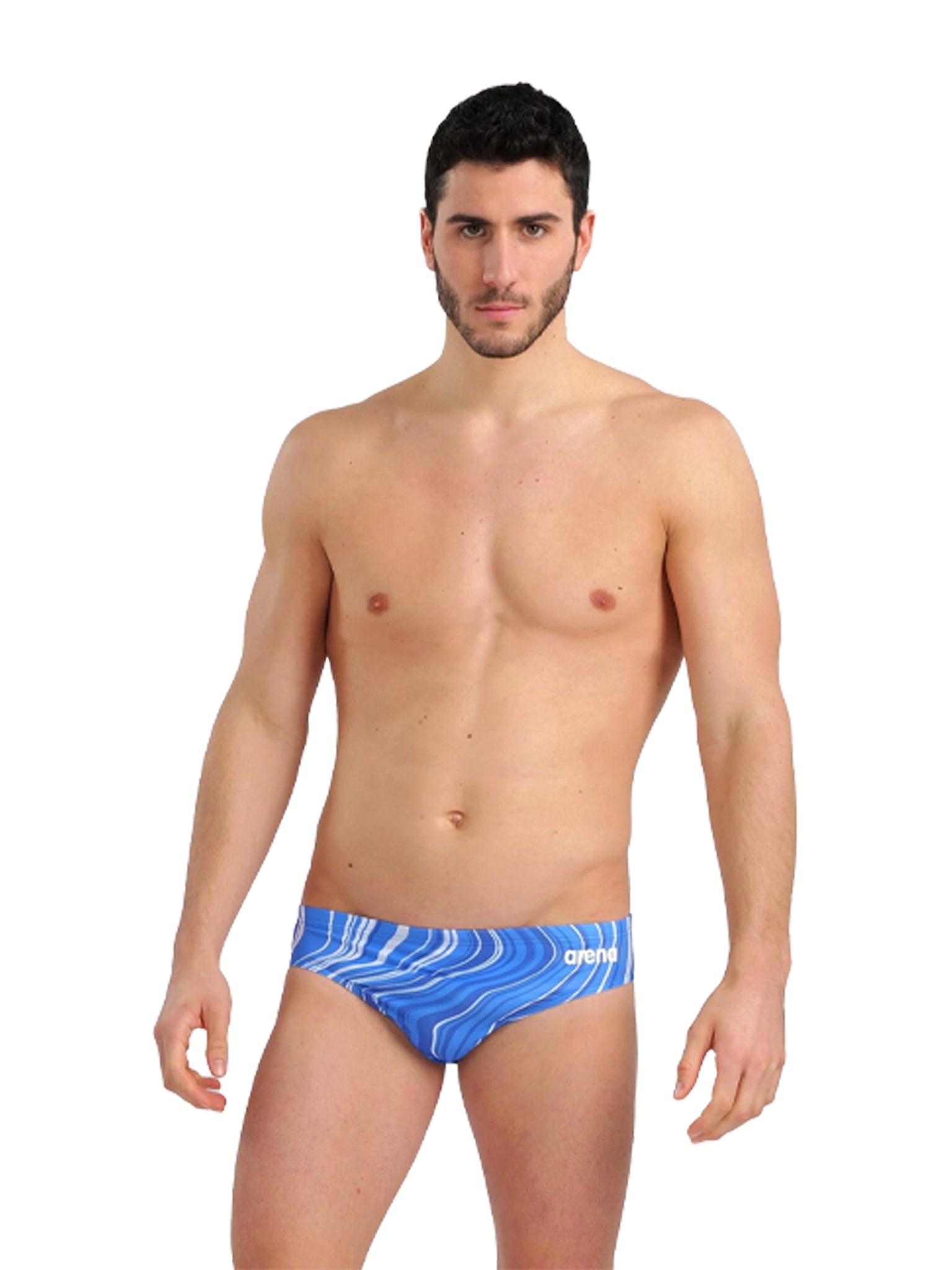 Brief de natation Marbled pour hommes - Bleu Royal