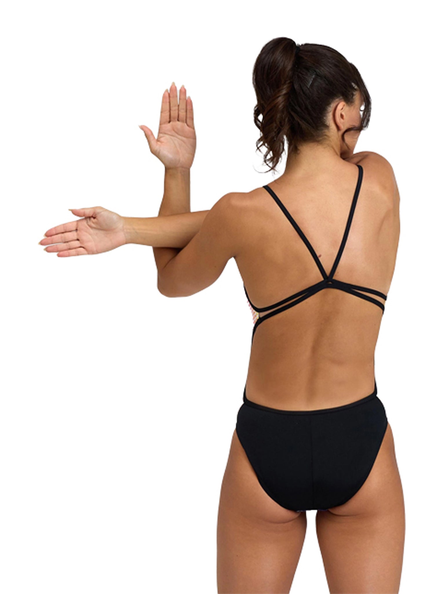 Women&#39;s swimsuit - Lace Back Circle Stripe