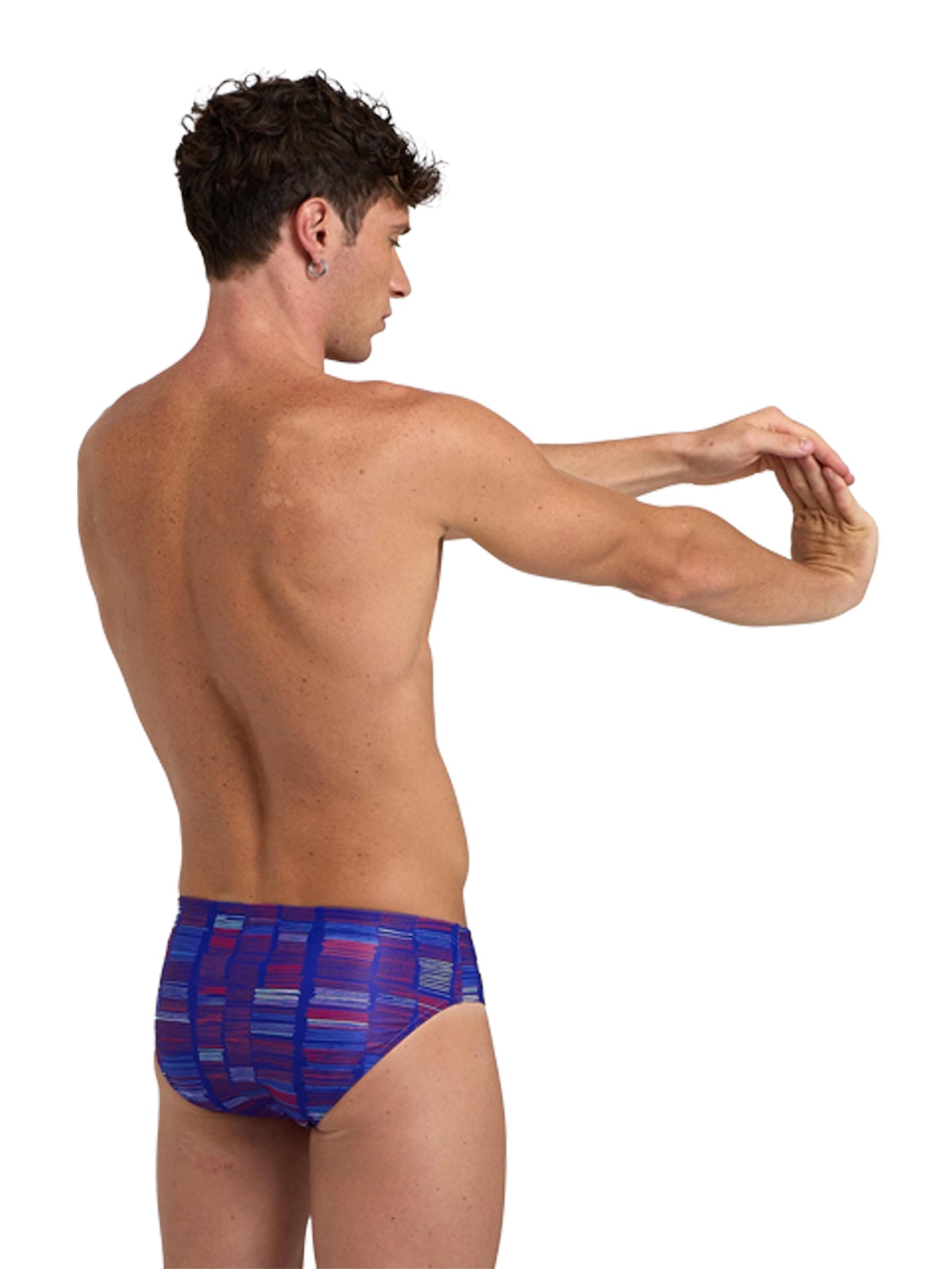 Brief de natation Slow Motion pour hommes - Bleu Neon/Multi