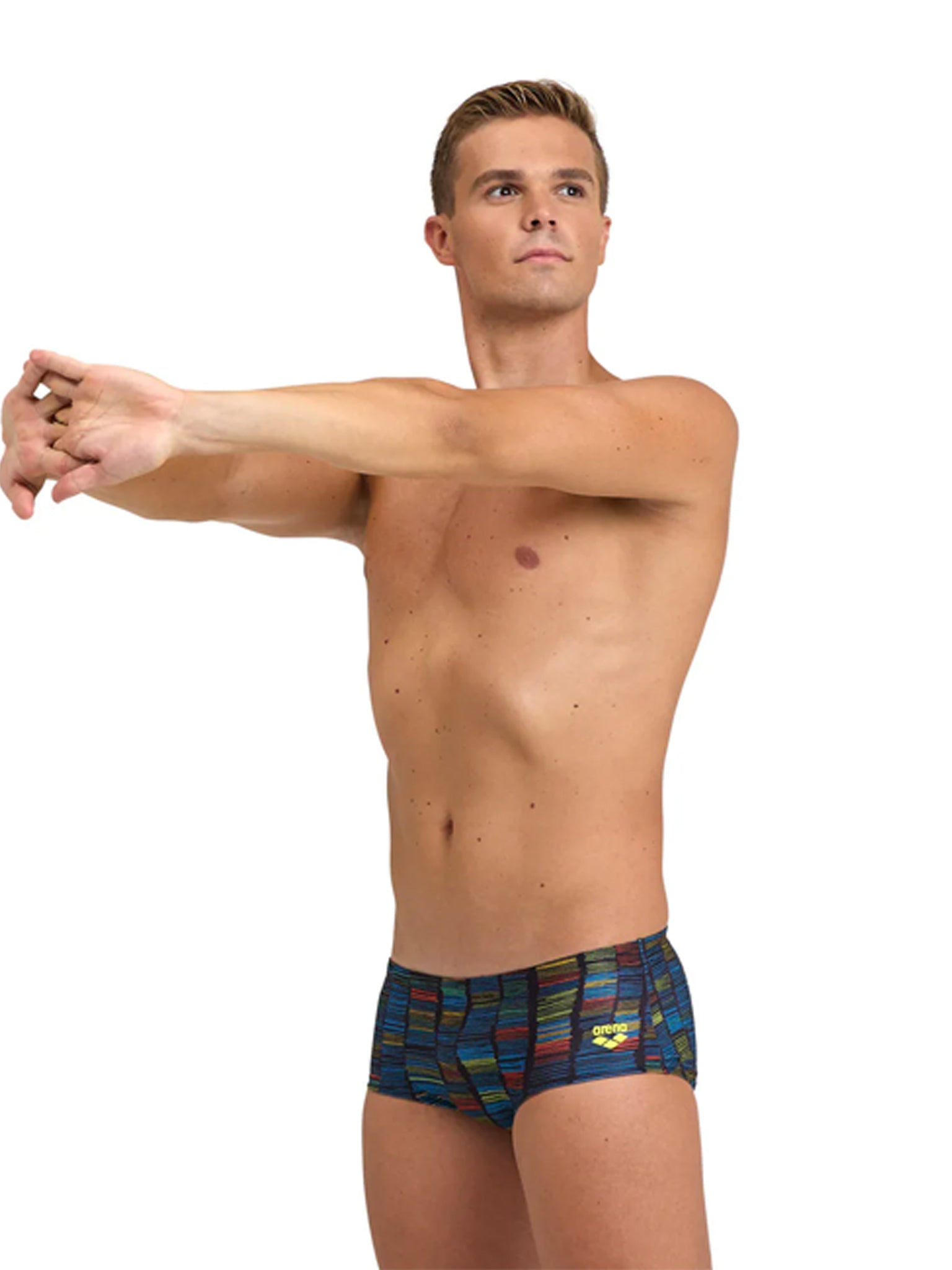 Men's Slow Motion Low Waist Short Swimsuit - Black/Multi