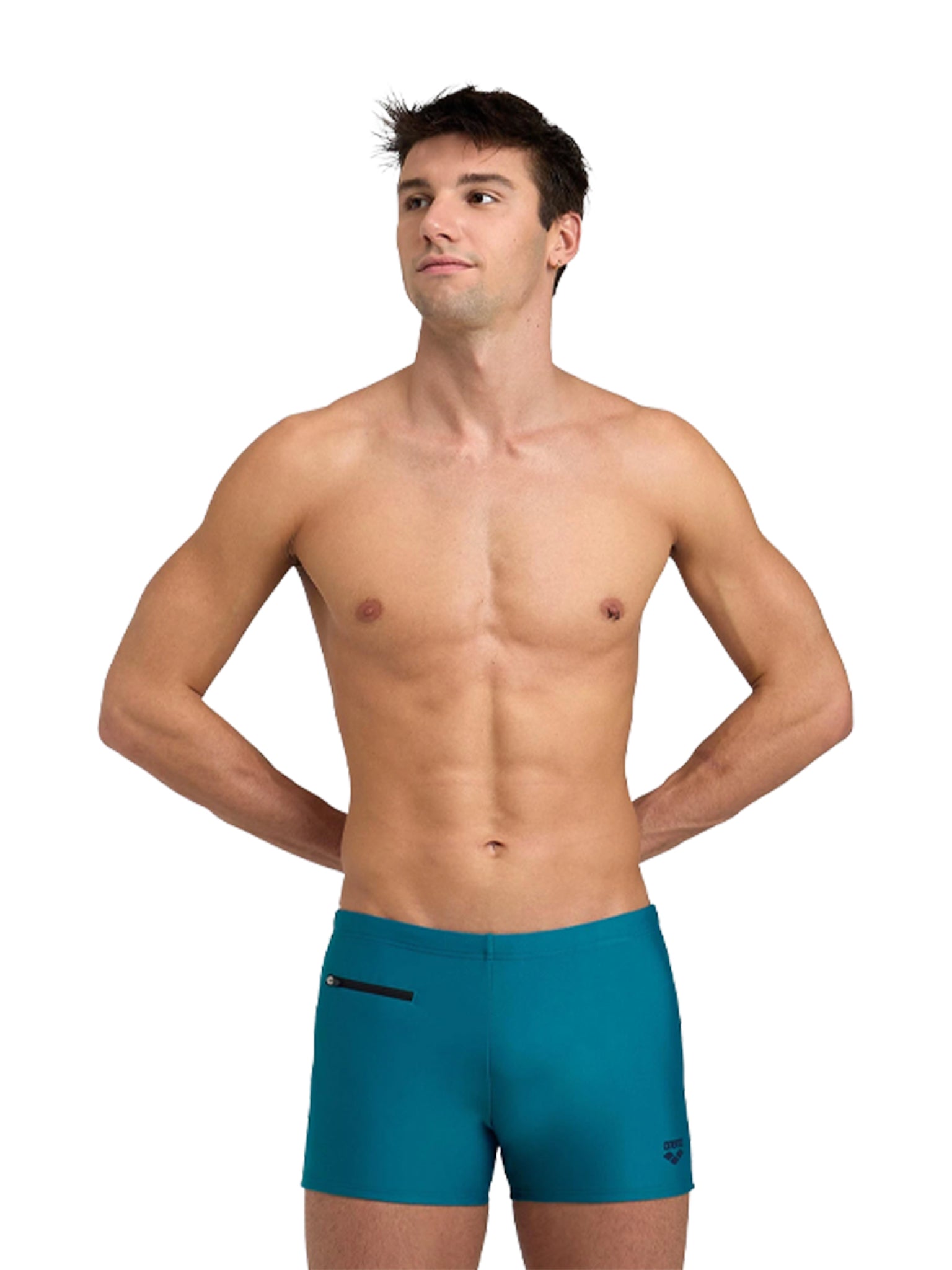 Men's Zip Square Legs Swimsuit - Blue