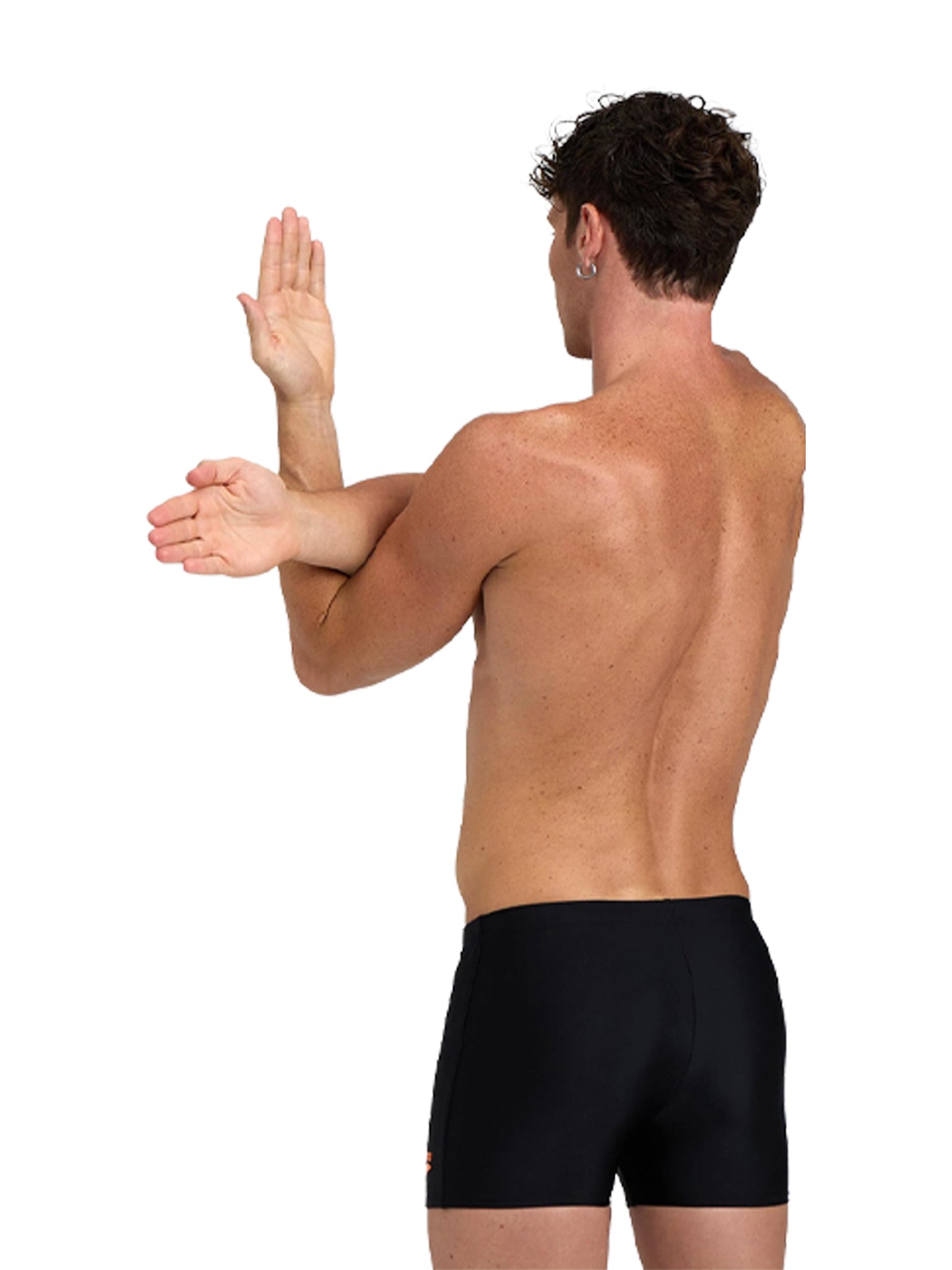 Men's Zip Square Legs Swimsuit - Black