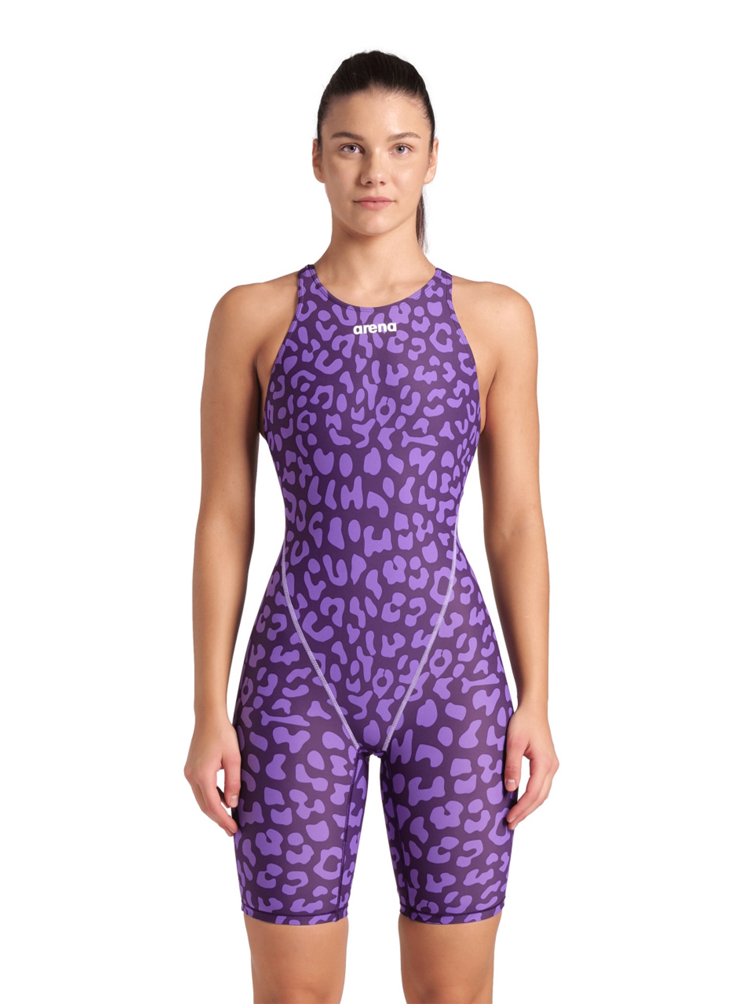 Women's Powerskin St Next Open Back Racing Suit L.E. - Leopard Skin Violet