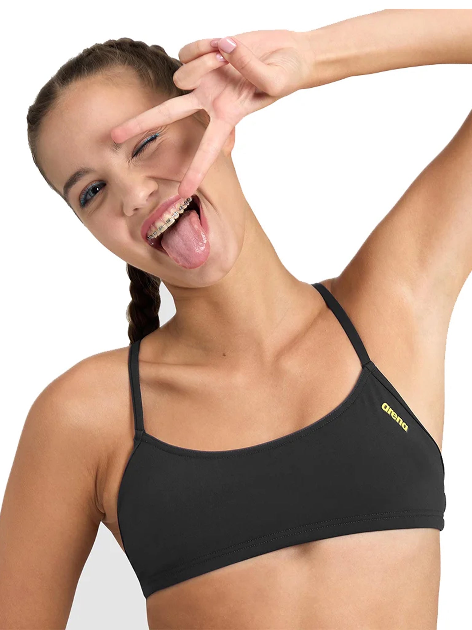 Haut de maillot de bain Play Bandeau pour femmes - Noir