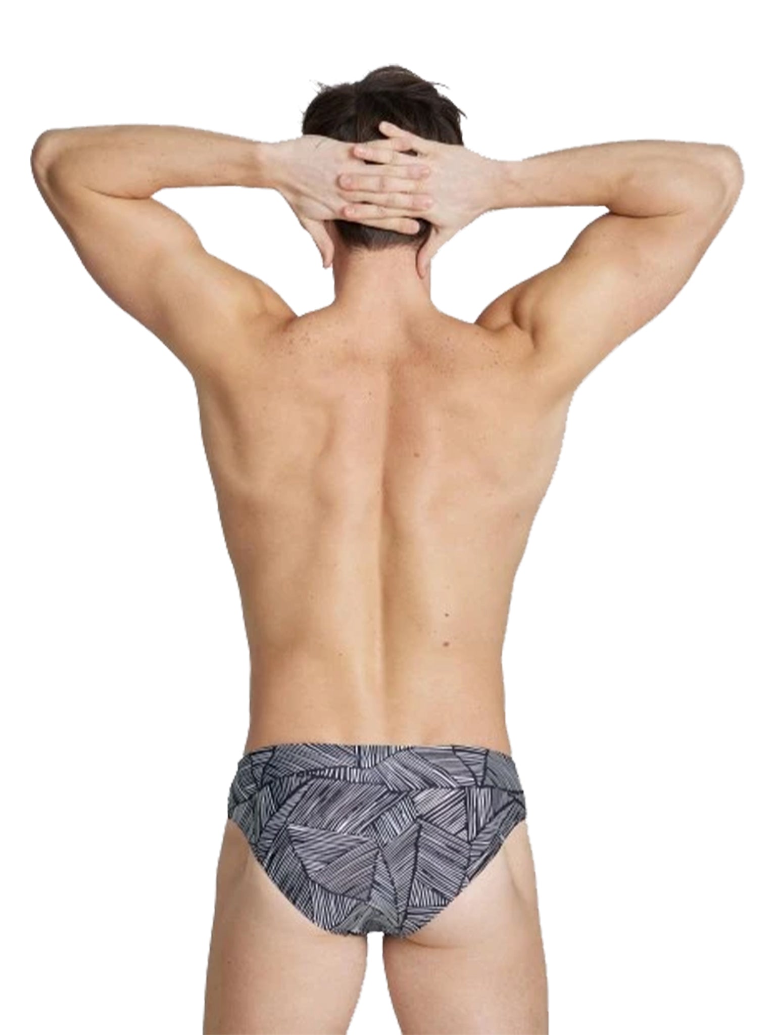 Brief de natation taille basse Overview pour hommes - Blanc/Multi