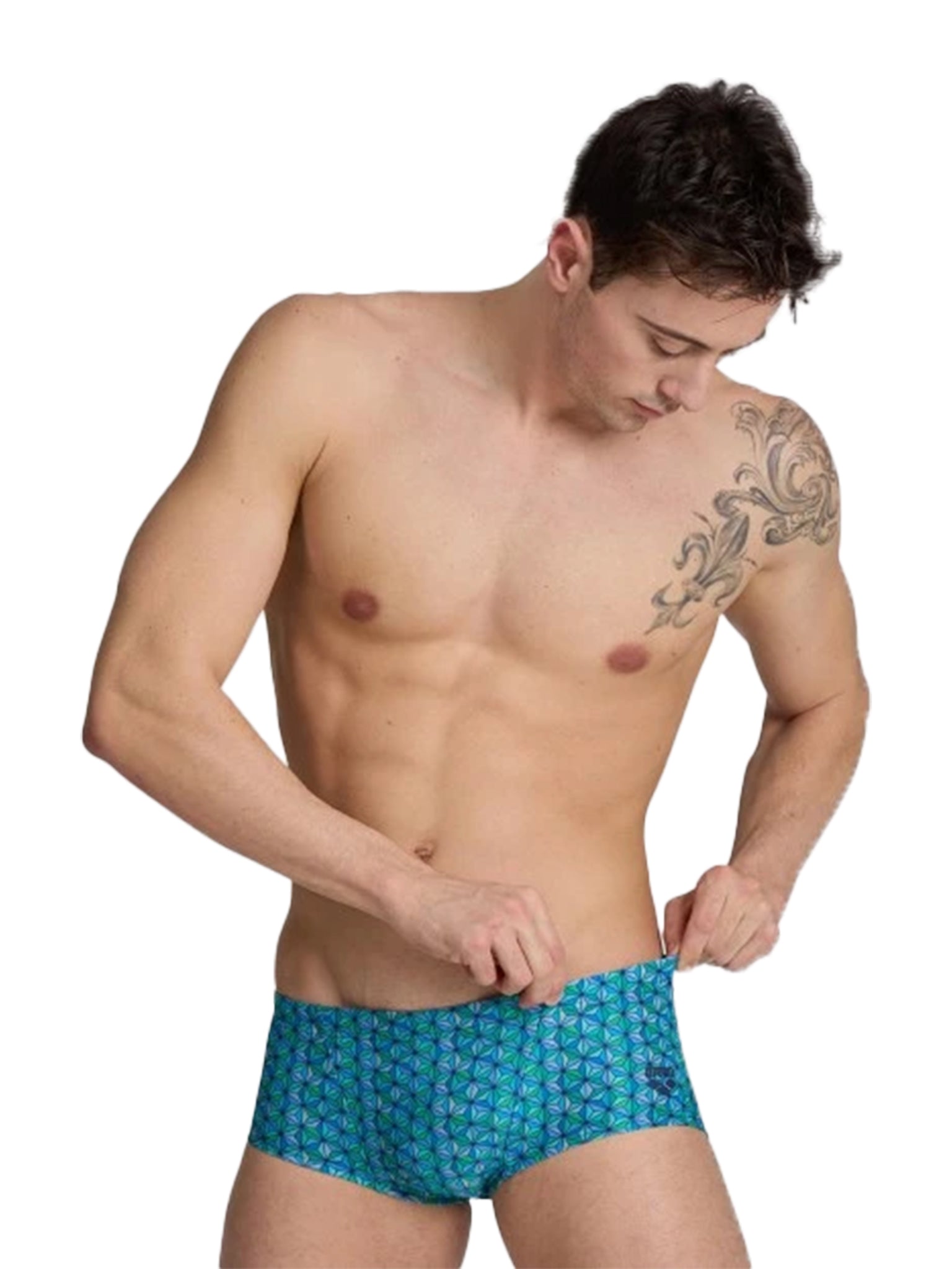 Short de natation taille basse Starfish pour hommes - Turquoise