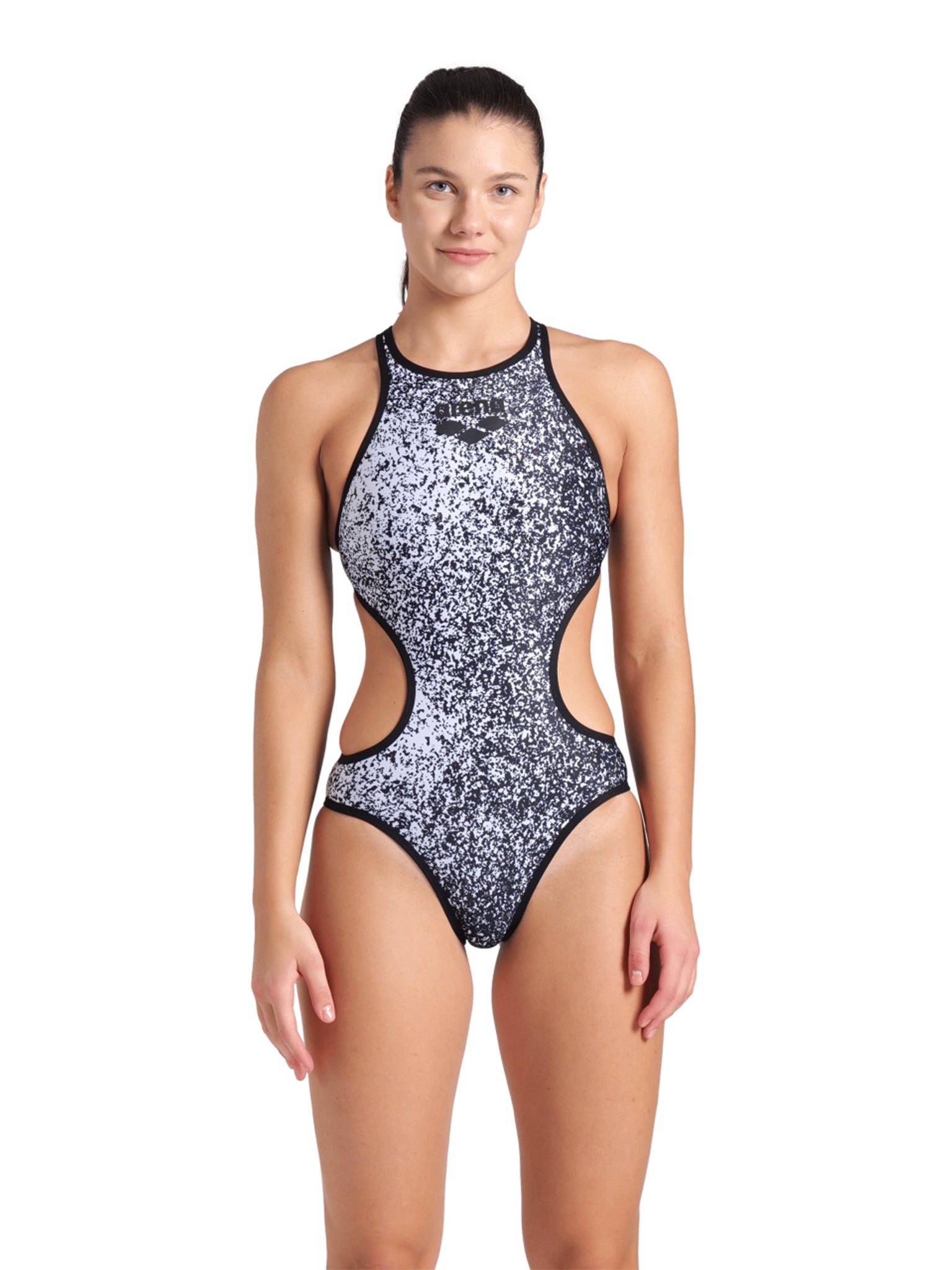 Maillot de bain une-pièce One Paints Tech Back pour femmes - Noir
