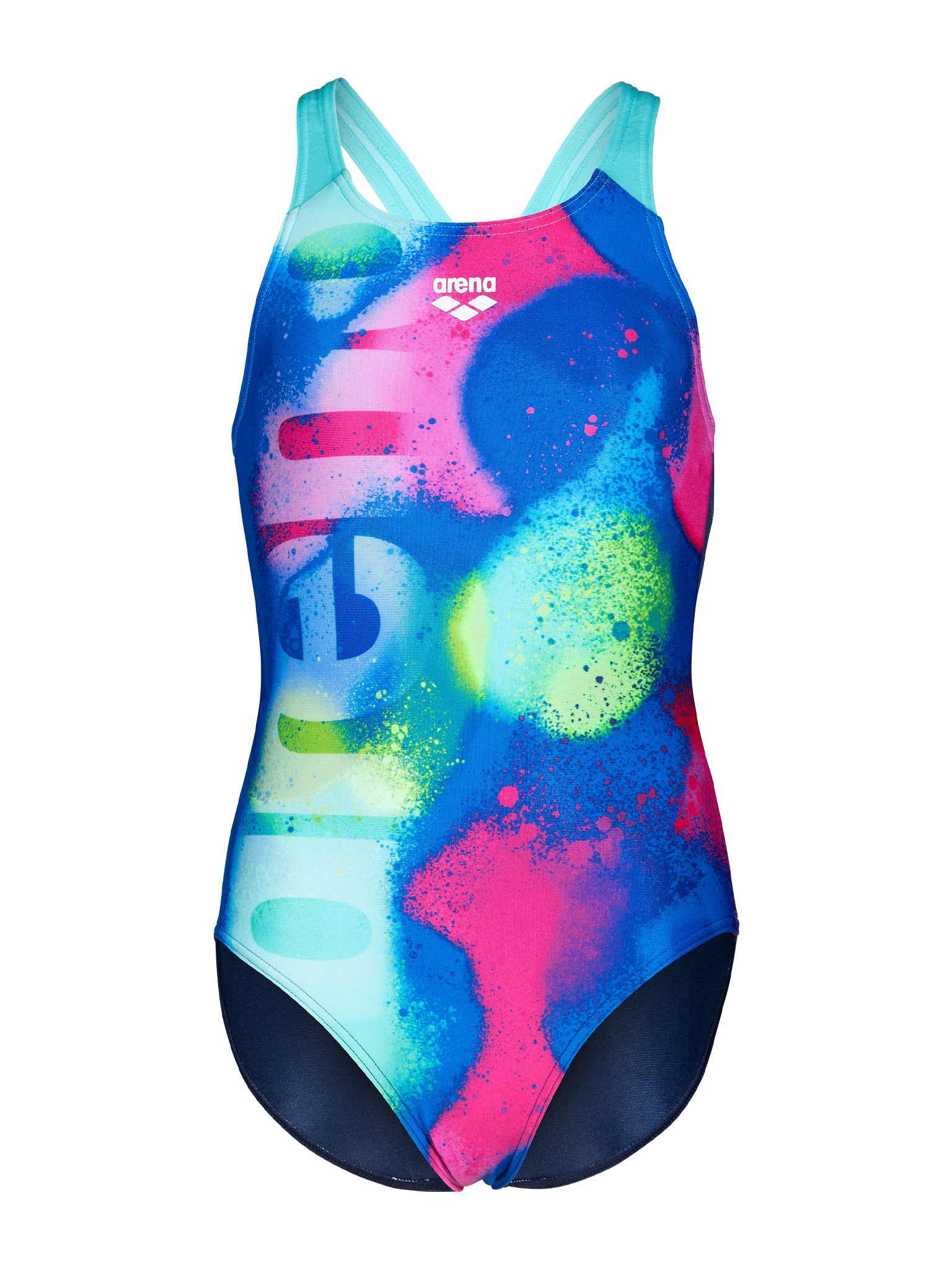 Maillot de bain une-pièce Spray Paint Pro Back pour filles - Marine/Eau
