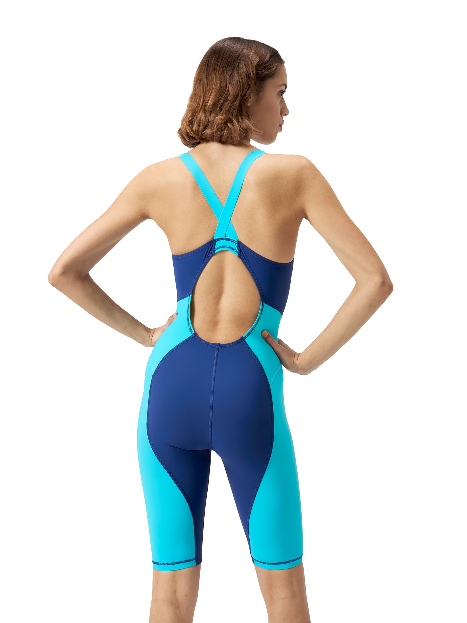 Maillot de compétition Solid Vanquisher Kneeskin pour femmes - Piction Blue