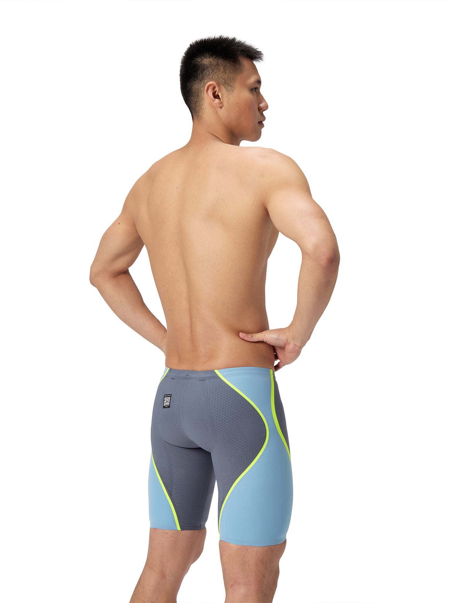 Maillot de compétition Fastskin LZR Pure Intent 2.0 Jammer pour hommes - Grey Lead/Acadia Blue/Hyper Yellow