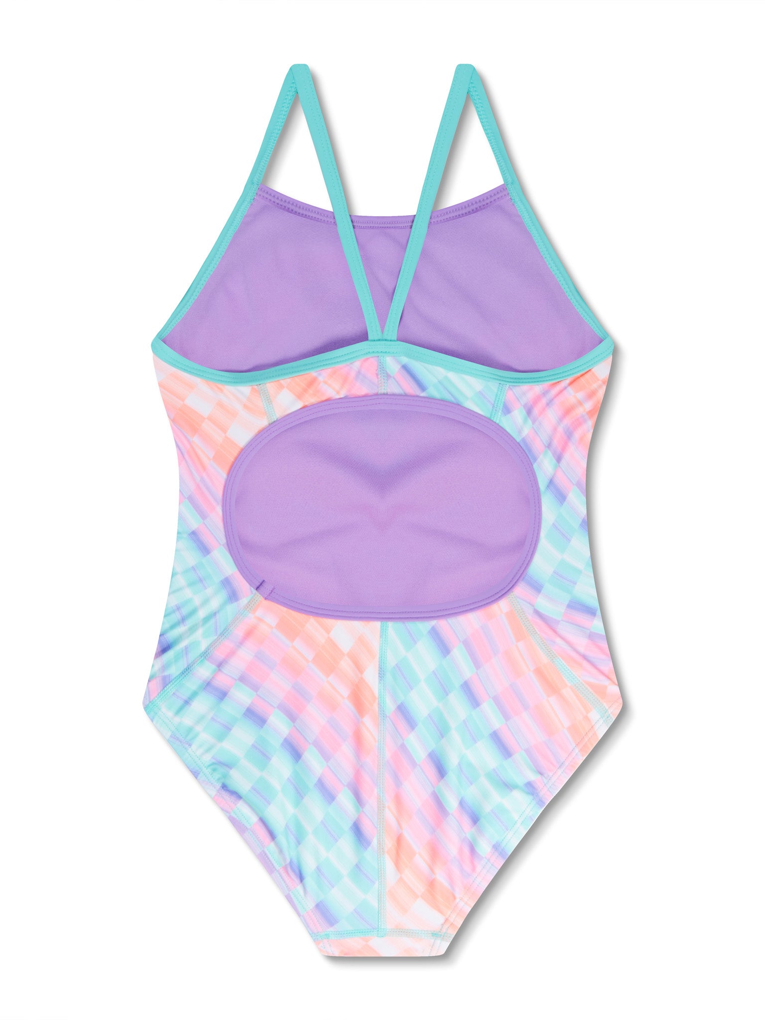 Girl s Print Propel Back One Piece Swimsuit Sweet Purple All Tides