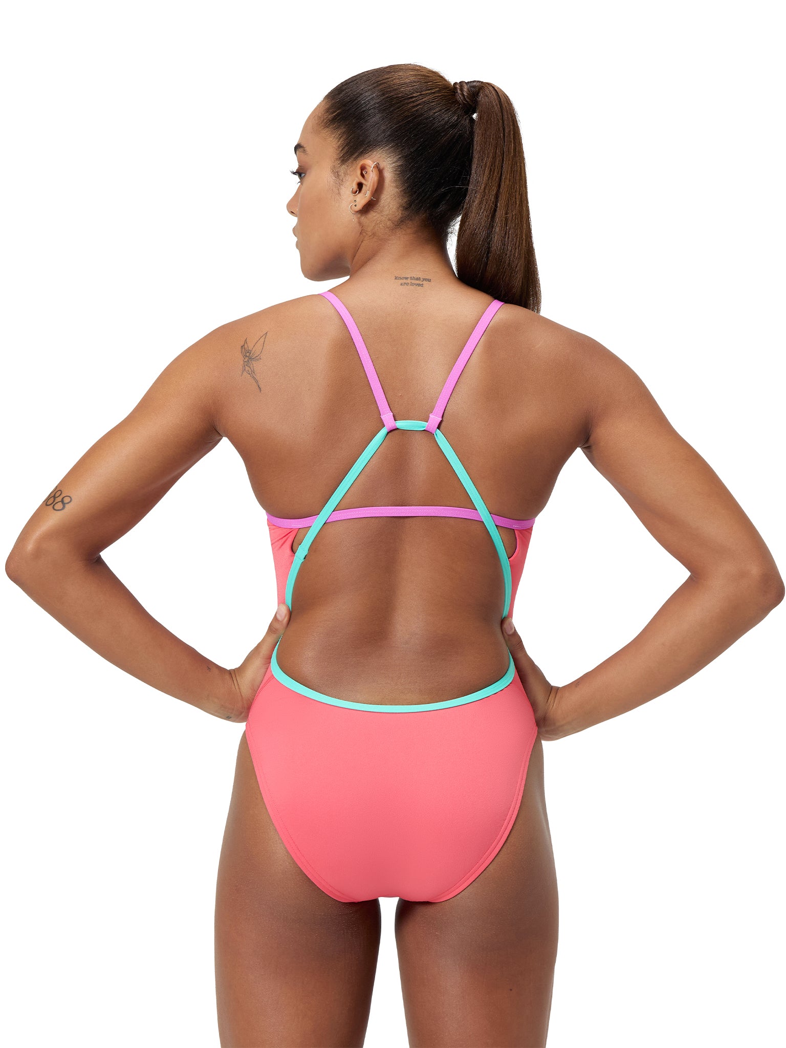 Maillot de bain une-pièce Solid Tri Back pour femmes - Coral Sands