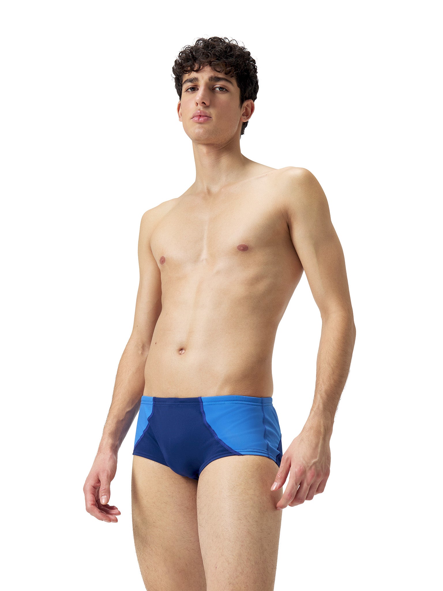 Brief de natation Colorblock Euro pour hommes - Cerulean Blue