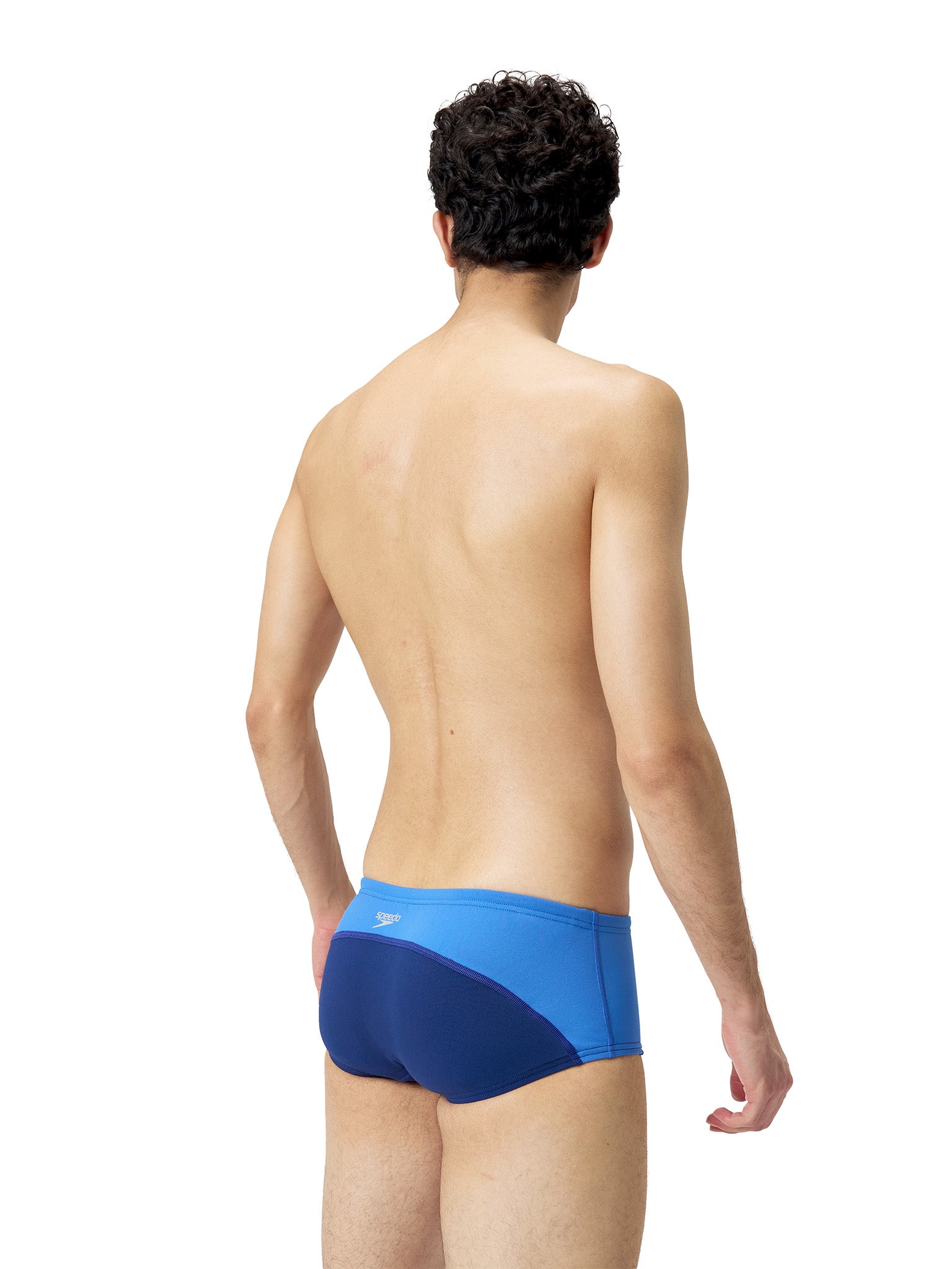 Brief de natation Colorblock Euro pour hommes - Cerulean Blue