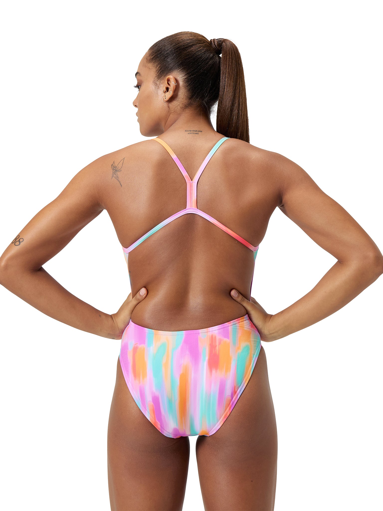 Maillot de bain une-pièce Printed V-Back pour femmes - Coral Sands