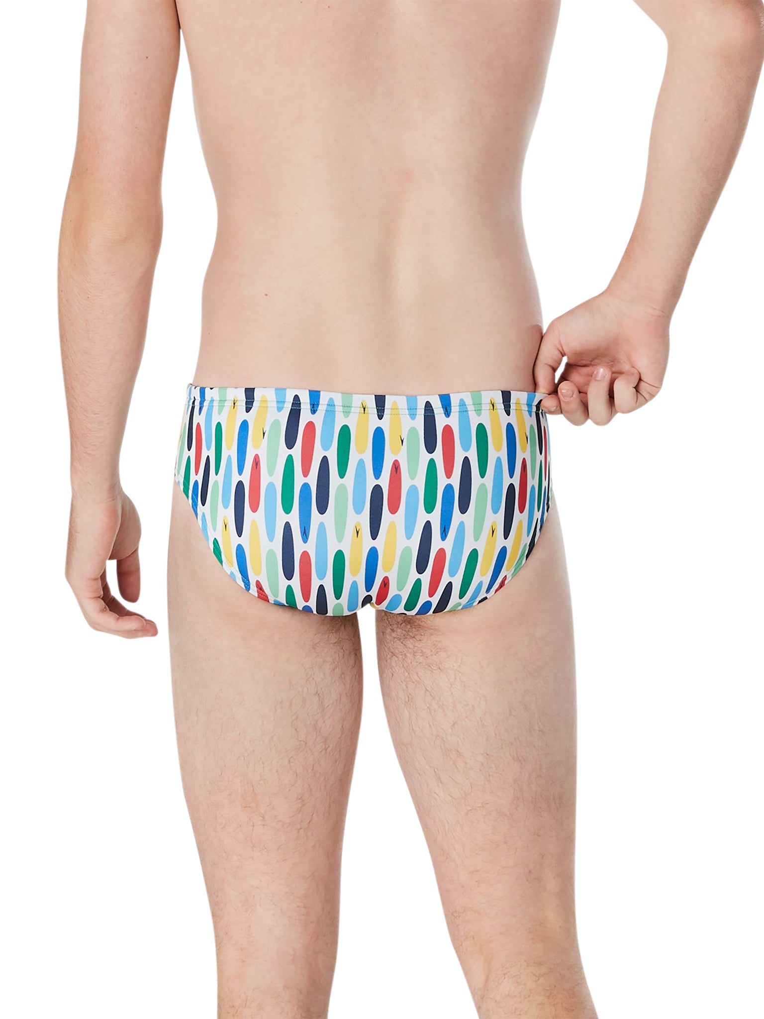 Men's Printed One Brief Swimsuit - Blue