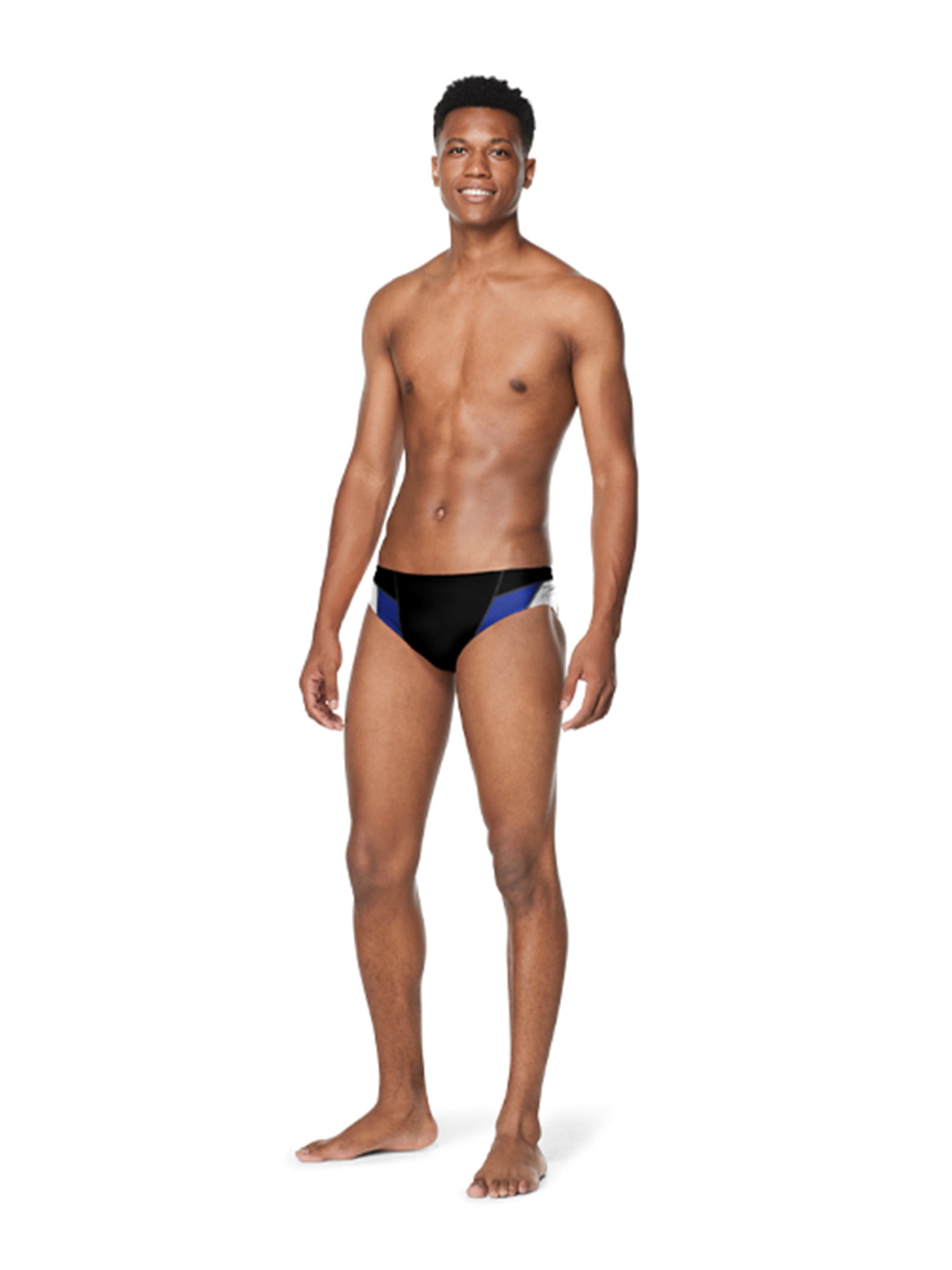 Men's Edge Splice Brief Swimsuit - Blue/Black