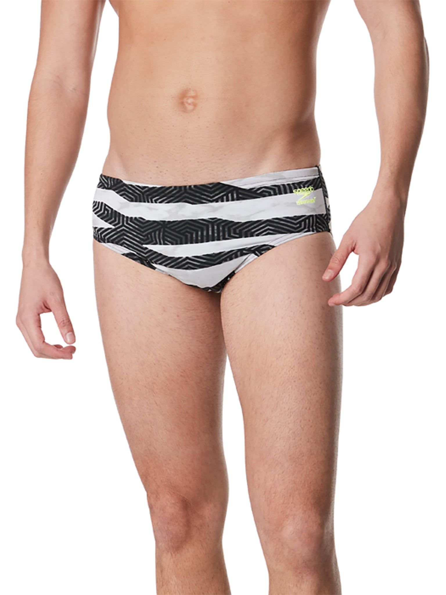 Brief de natation Contort stripes pour hommes - Blanc