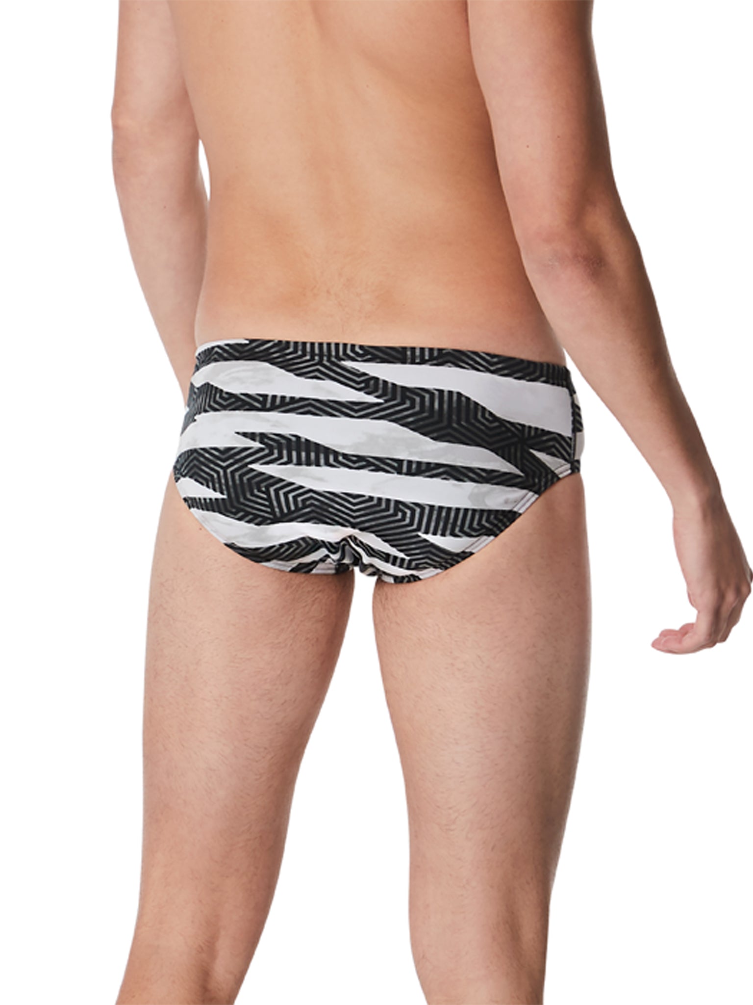 Brief de natation Contort stripes pour hommes - Blanc